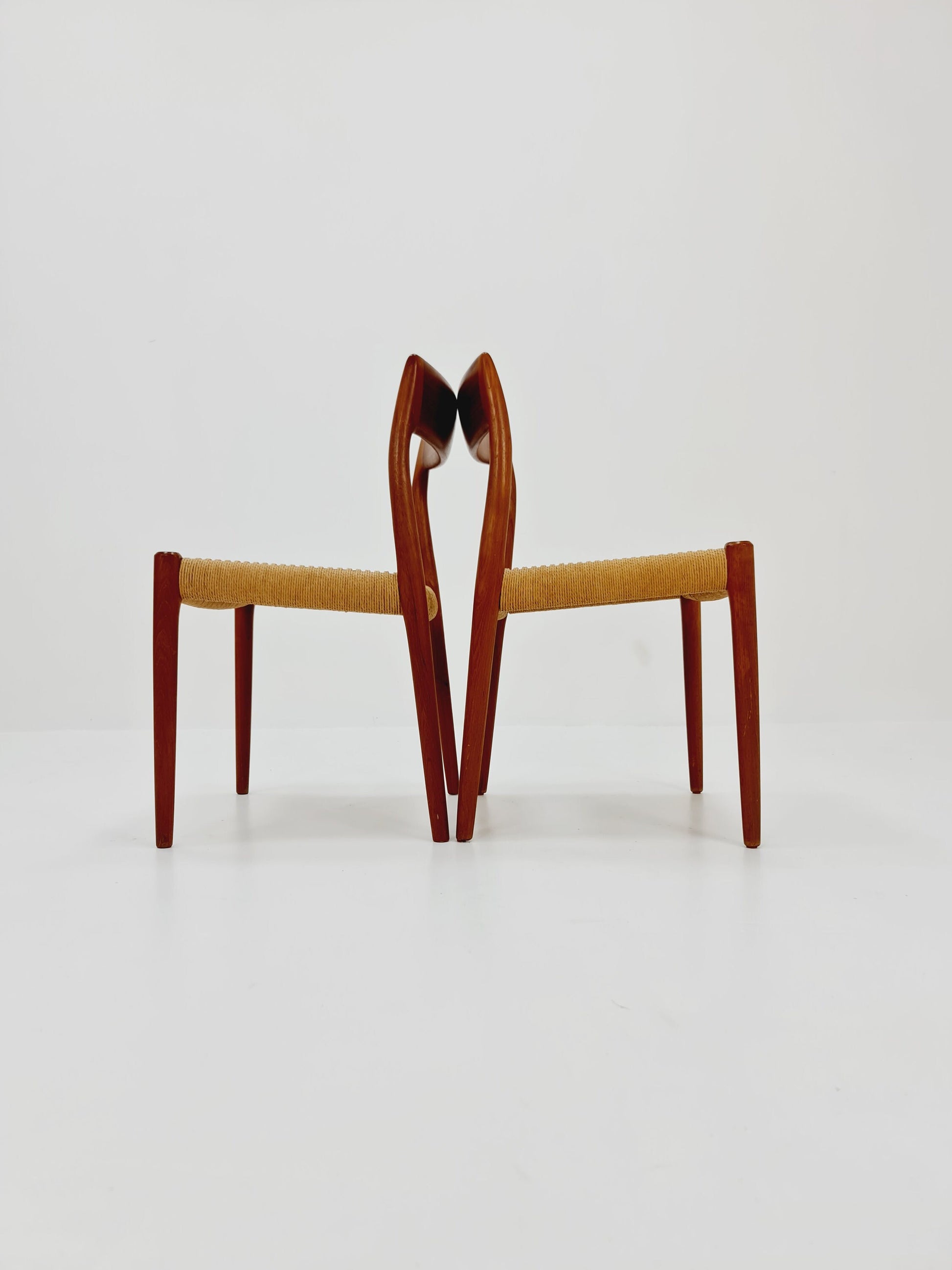1 of 2 Vintage Danish teak dining charis by Niels Otto Møller Model 77, 1960s,