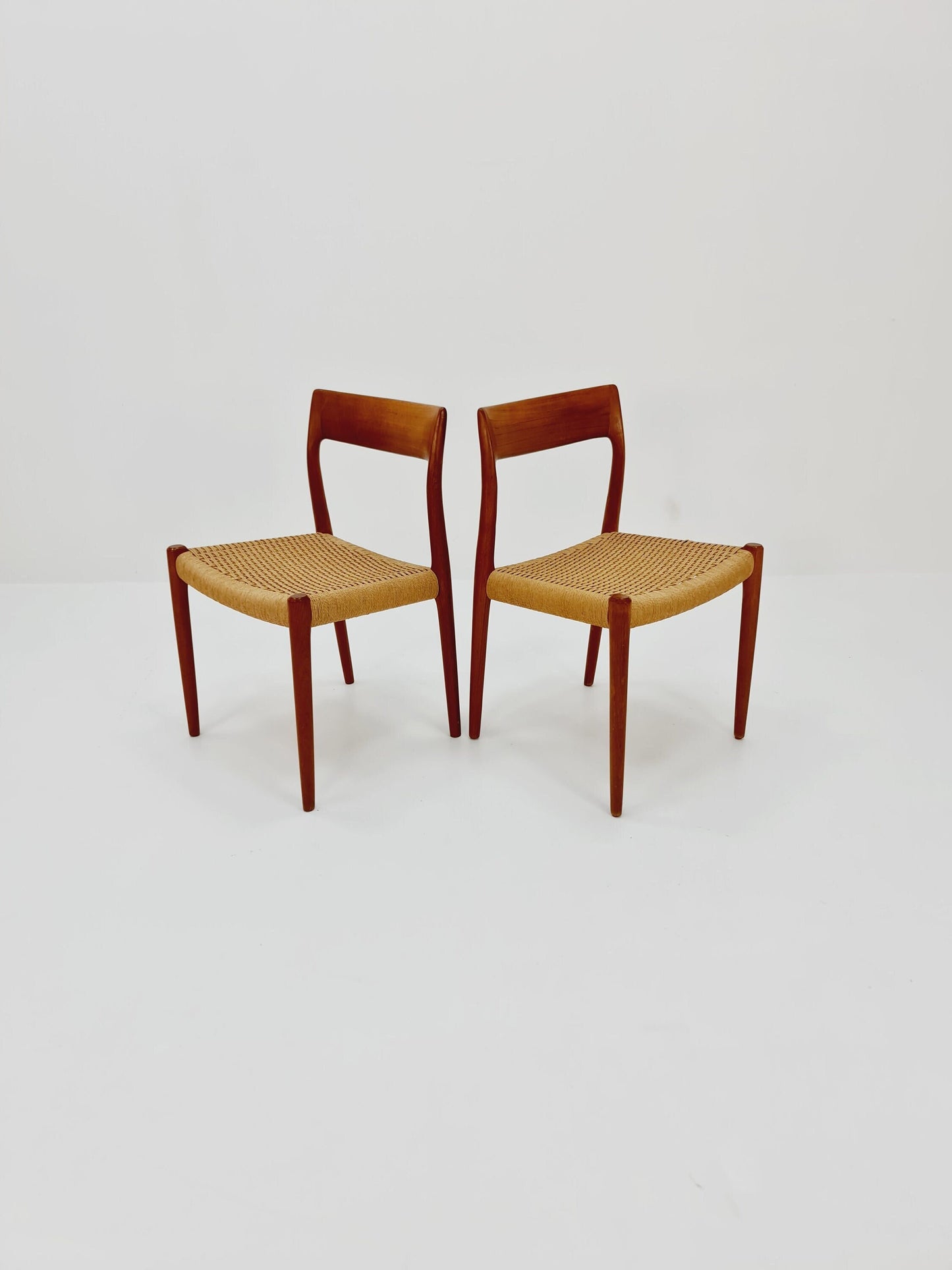 1 of 2 Vintage Danish teak dining charis by Niels Otto Møller Model 77, 1960s,