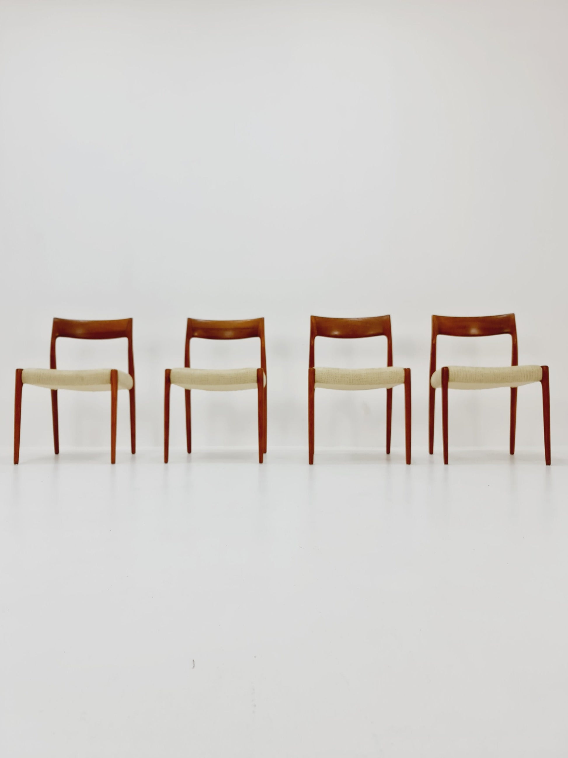 Mid Century Danish teak dining chairs by Niels O.Moller, 1960s, set of 4