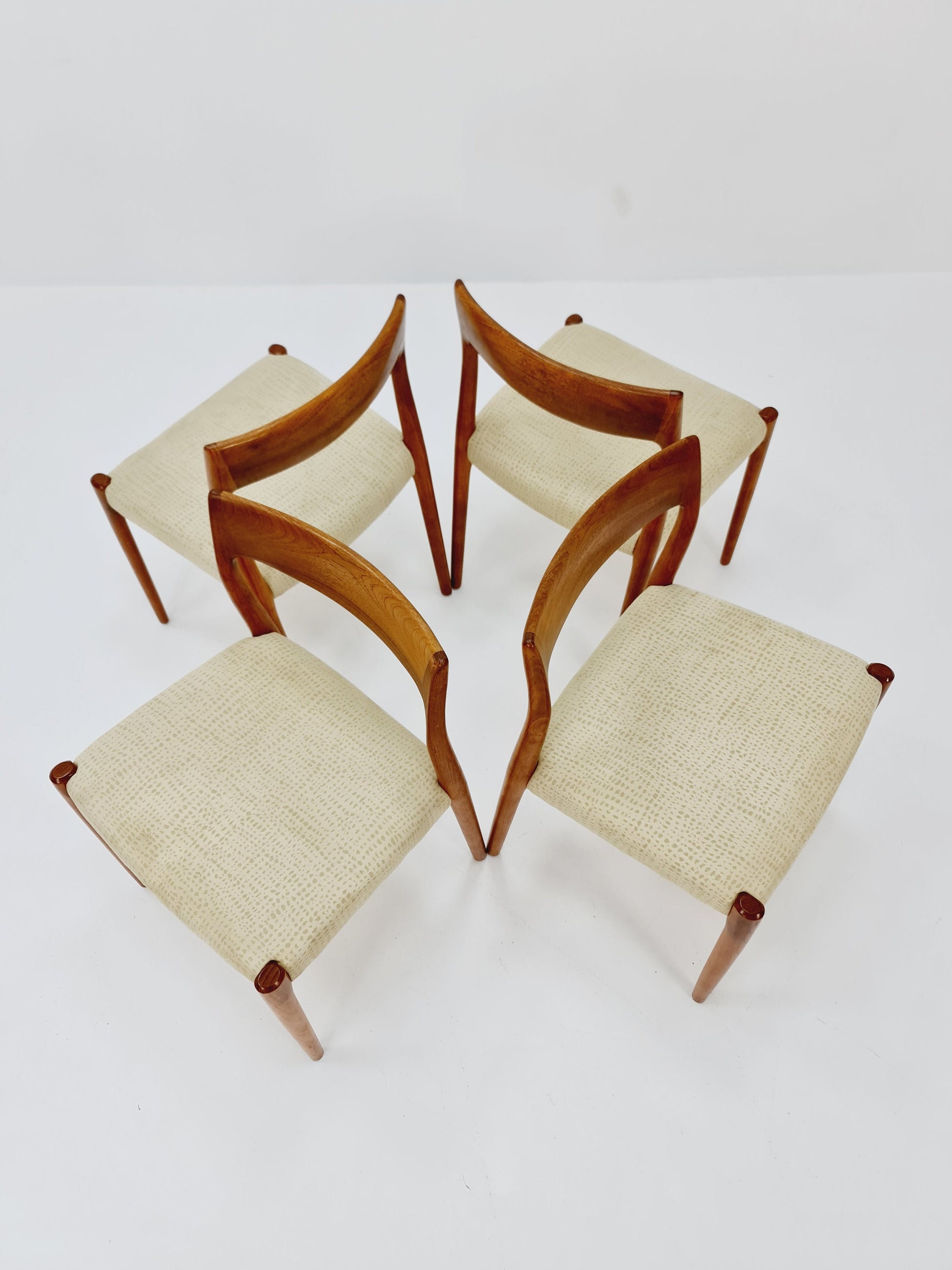 Mid Century Danish teak dining chairs by Niels O.Moller, 1960s, set of 4