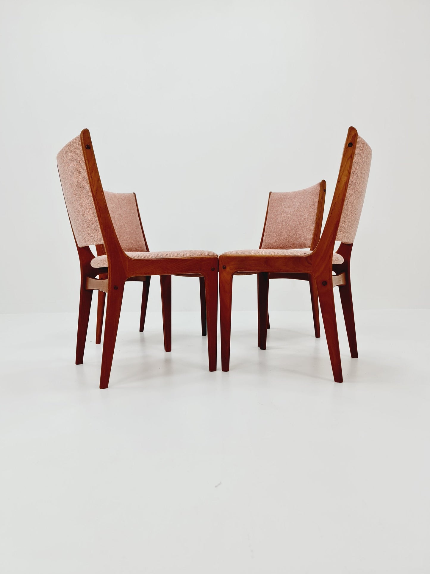 Vintage Danish solid teak dining chairs By Johannes Andersen for Uldum , 1960s, Set of 4