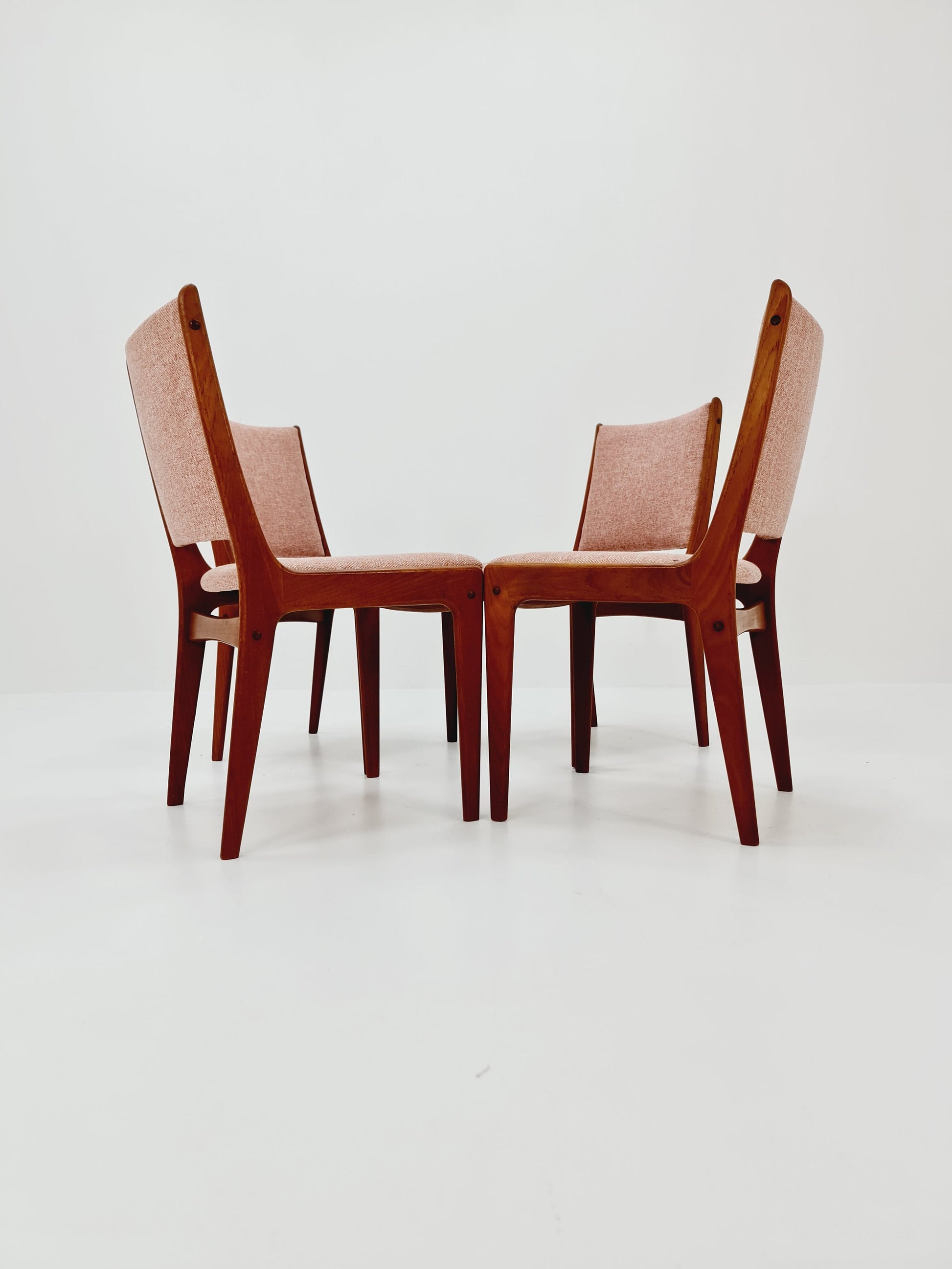Vintage Danish solid teak dining chairs By Johannes Andersen for Uldum , 1960s, Set of 4