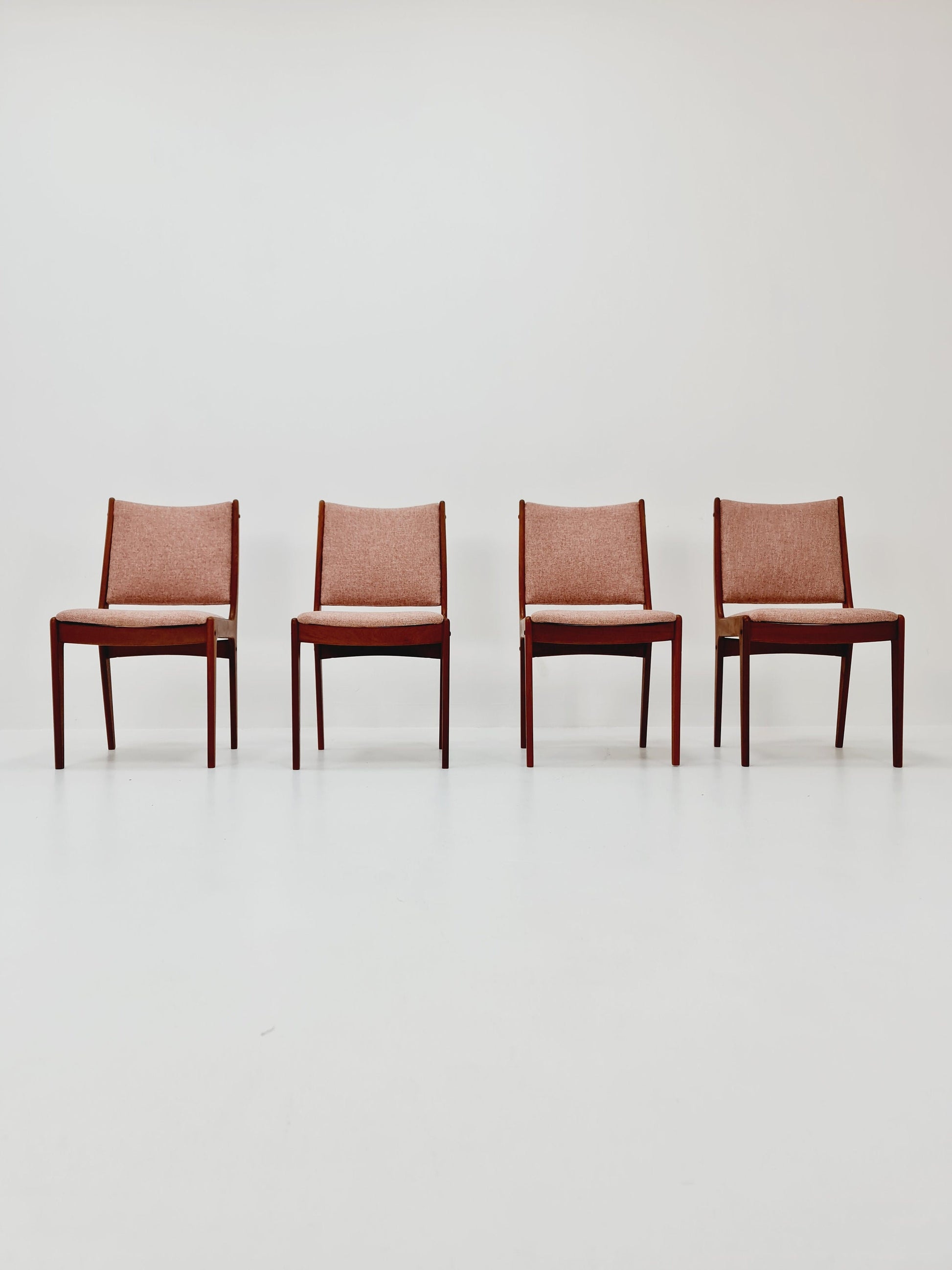 Vintage Danish solid teak dining chairs By Johannes Andersen for Uldum , 1960s, Set of 4