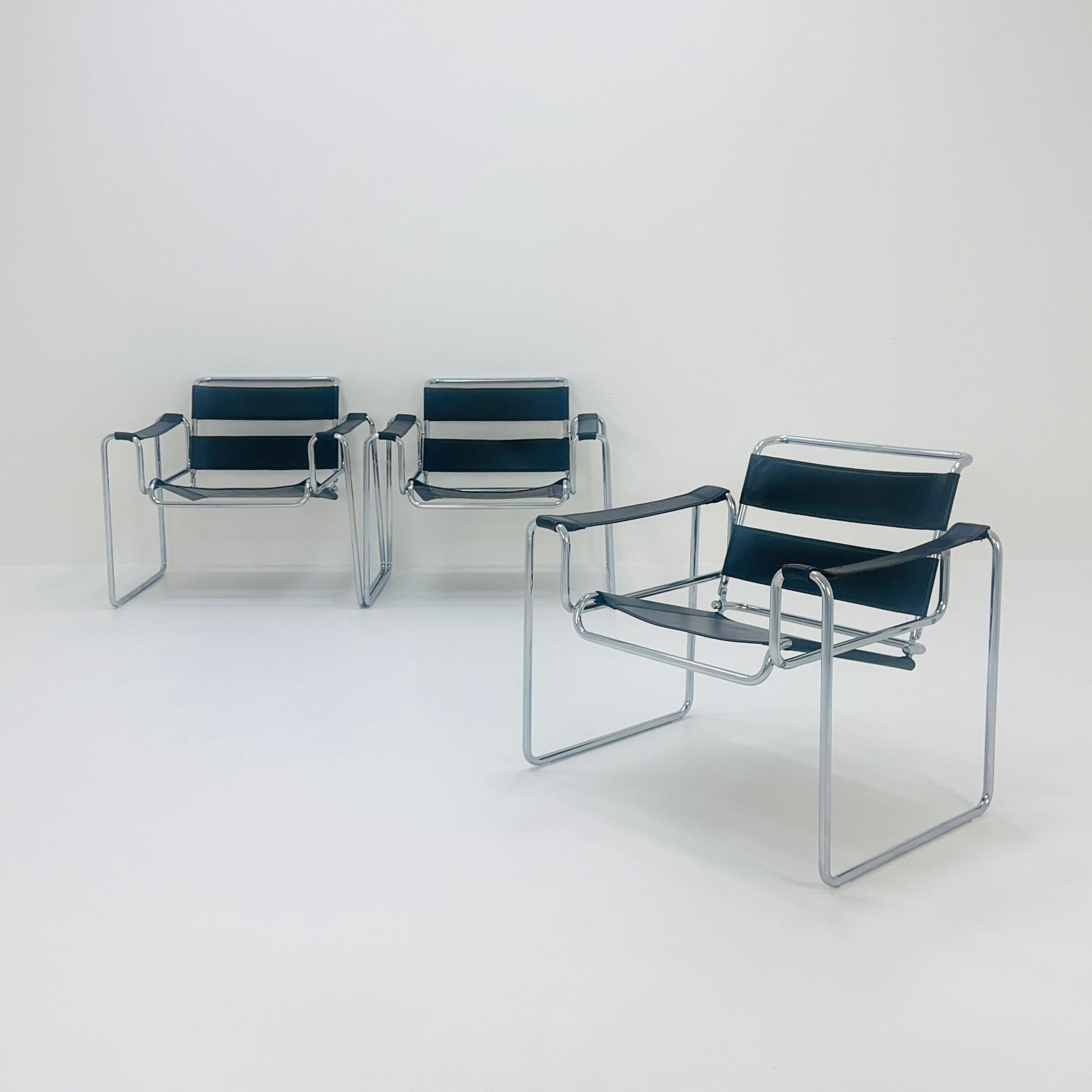 Mid century Black B3 armchair WASSILY style by Marcel Brauer , 1990s Germany