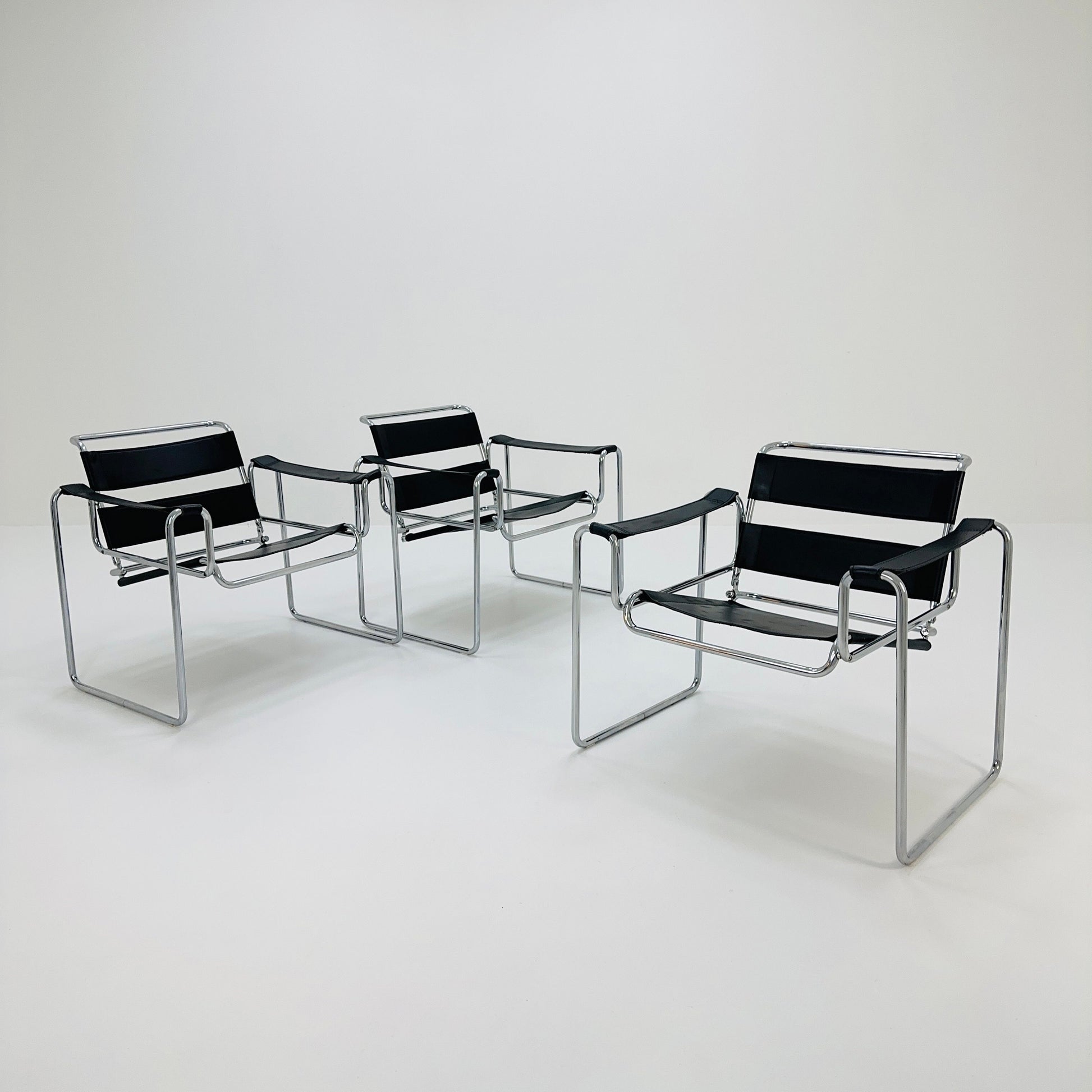 Mid century Black B3 armchair WASSILY style by Marcel Brauer , 1990s Germany