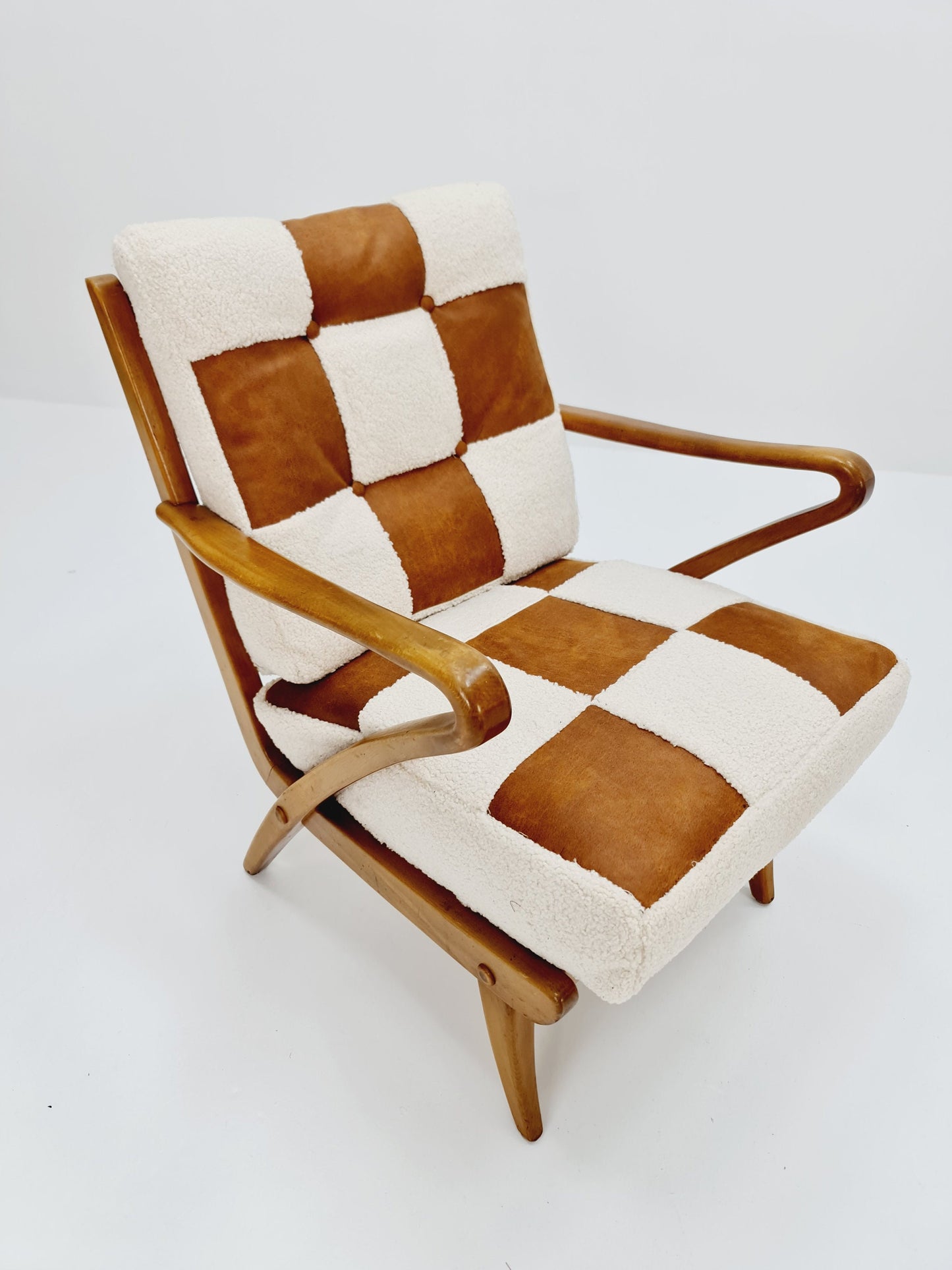 Rare Midcentury German Set of club lounge chair With Ottoman , 1950s