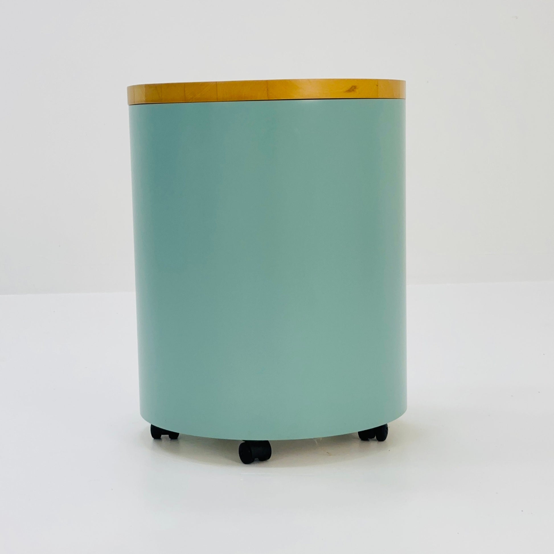 stunning designer Schönbuch round chest of drawers / nightstand Conga walnut veneered Germany