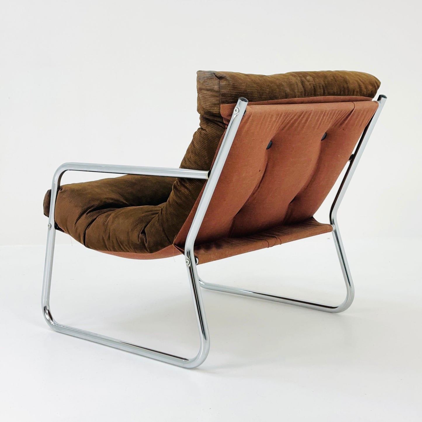 Brown velvet Vintage lounge chair "Pixi" by Gillis Lundgren for Ikea, 1970s