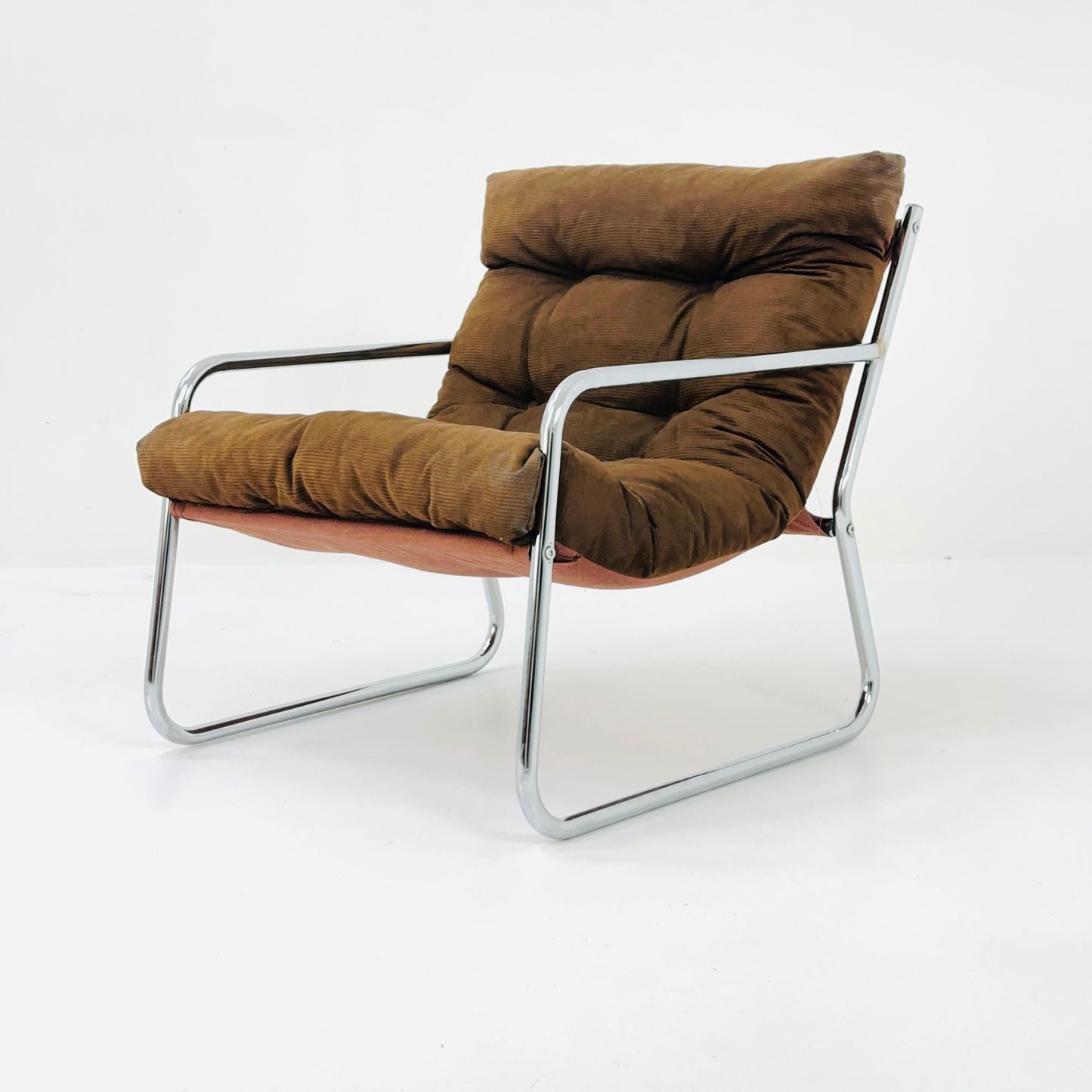 Brown velvet Vintage lounge chair "Pixi" by Gillis Lundgren for Ikea, 1970s