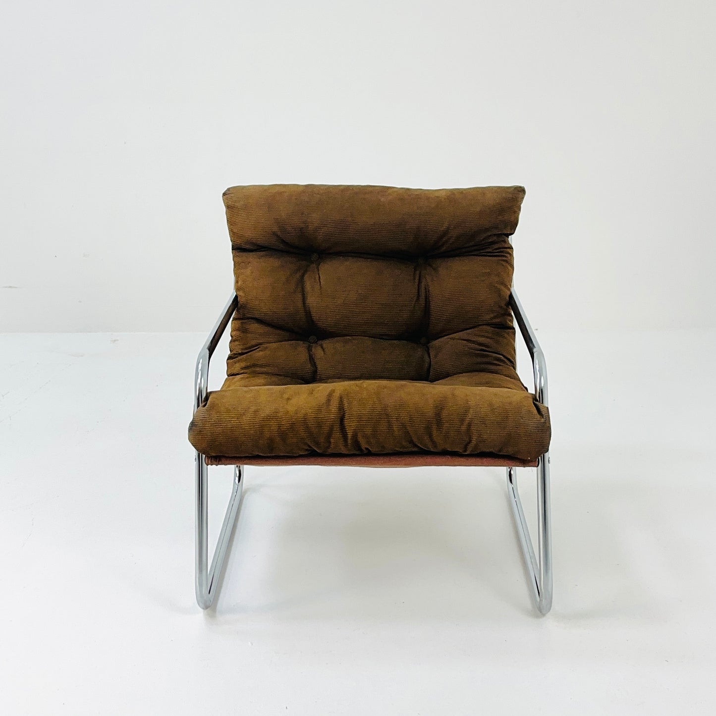 Brown velvet Vintage lounge chair "Pixi" by Gillis Lundgren for Ikea, 1970s