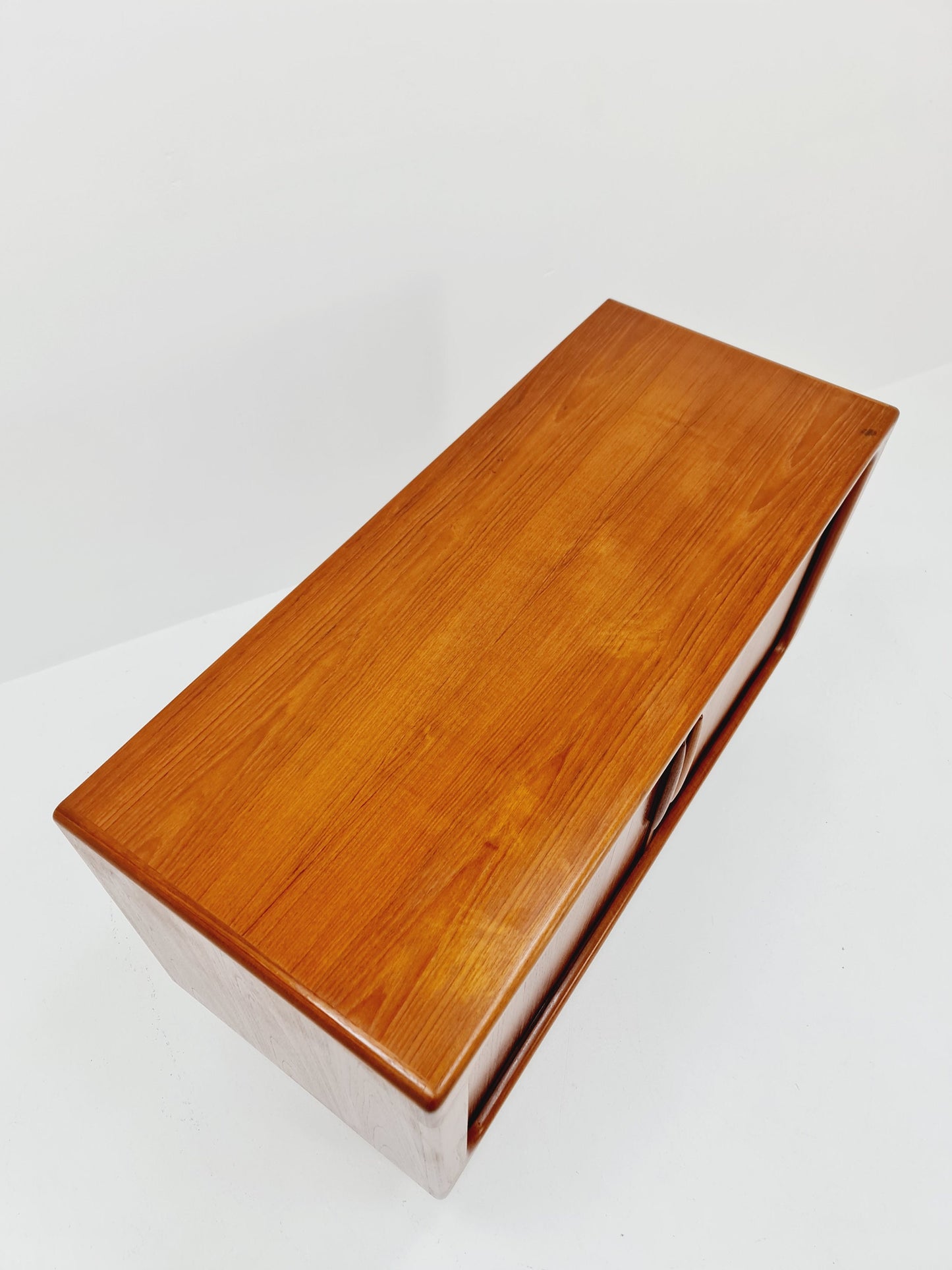 Mid century Solid Danish teak hallway cabinet, Record cabinet By Dyrlund 1960s