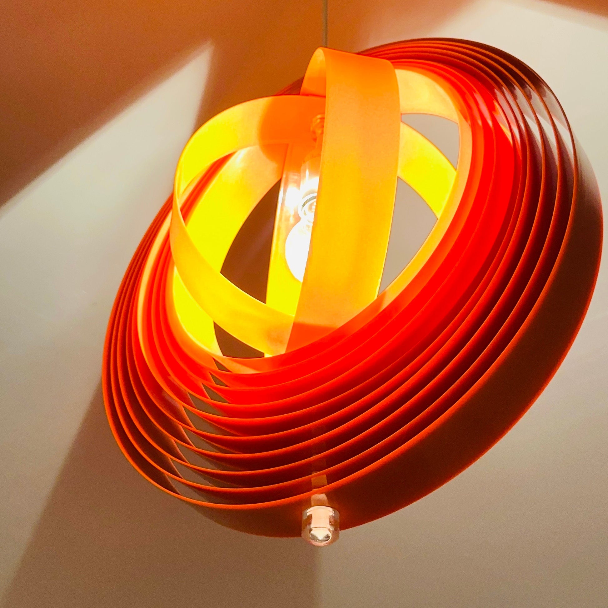 mid century orange moon lamp by verner panton 1980s