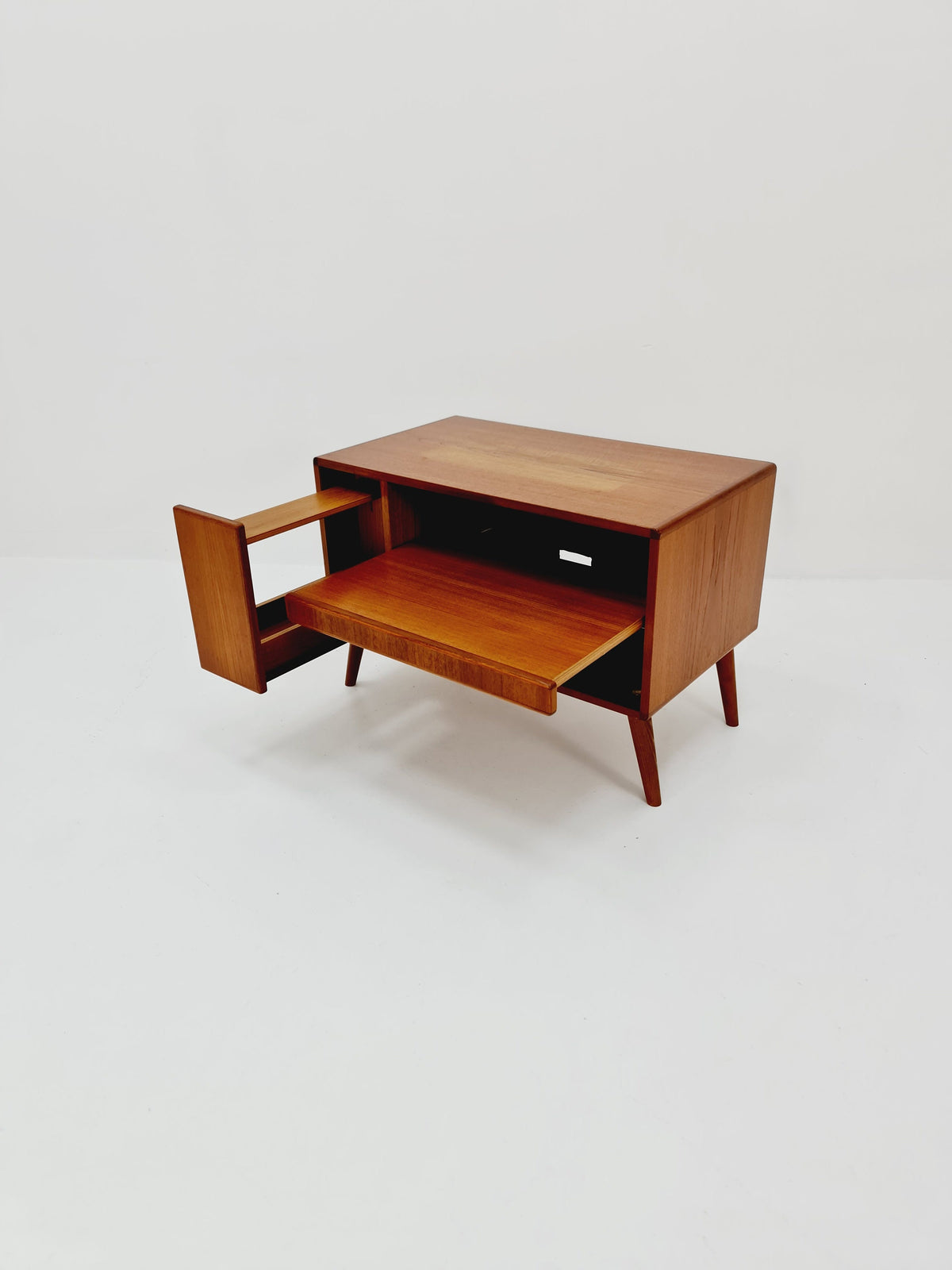 Vintage Danish teak record cabinet sideboard by Komfort 1960s