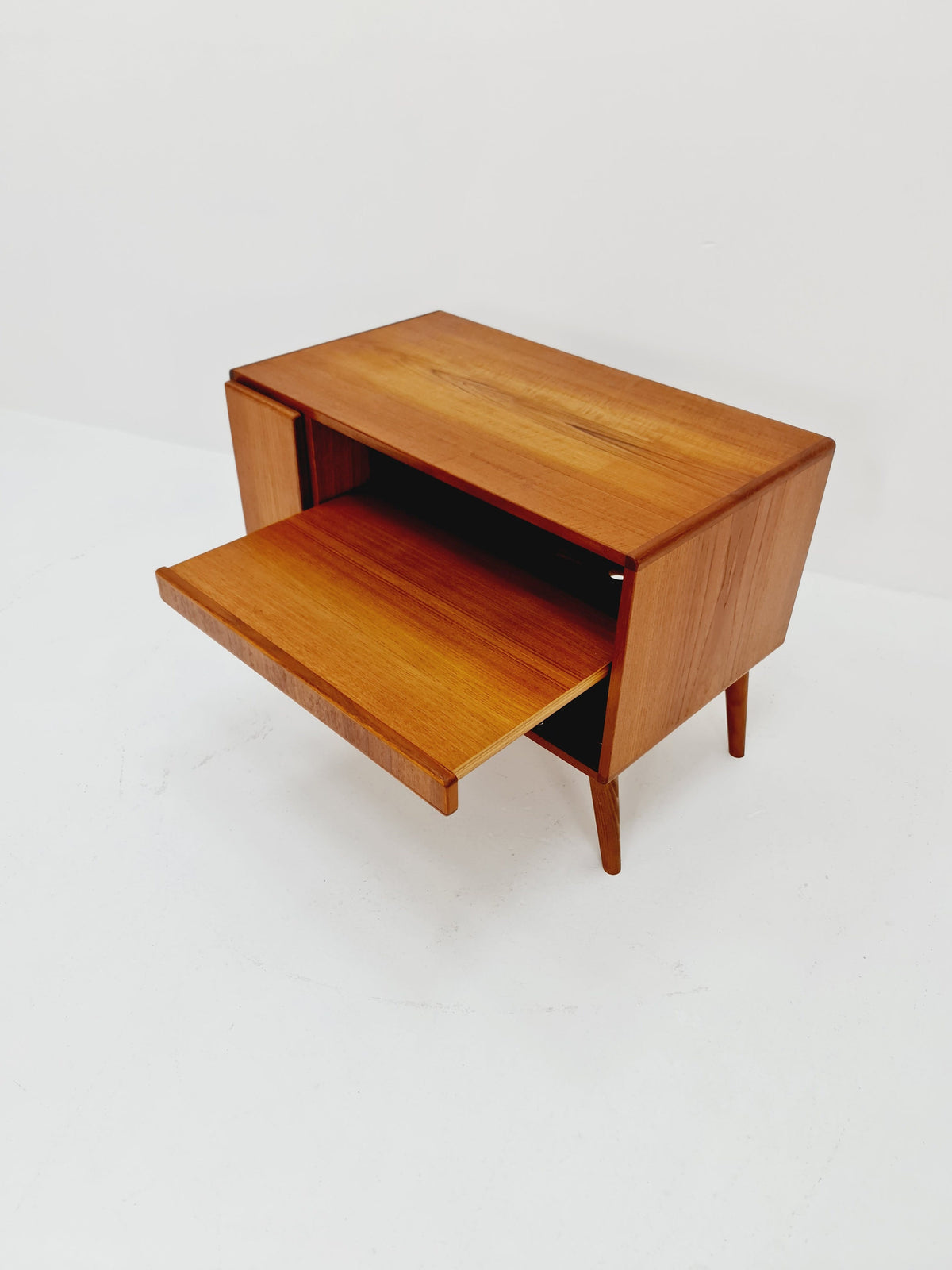 Vintage Danish teak record cabinet sideboard by Komfort 1960s