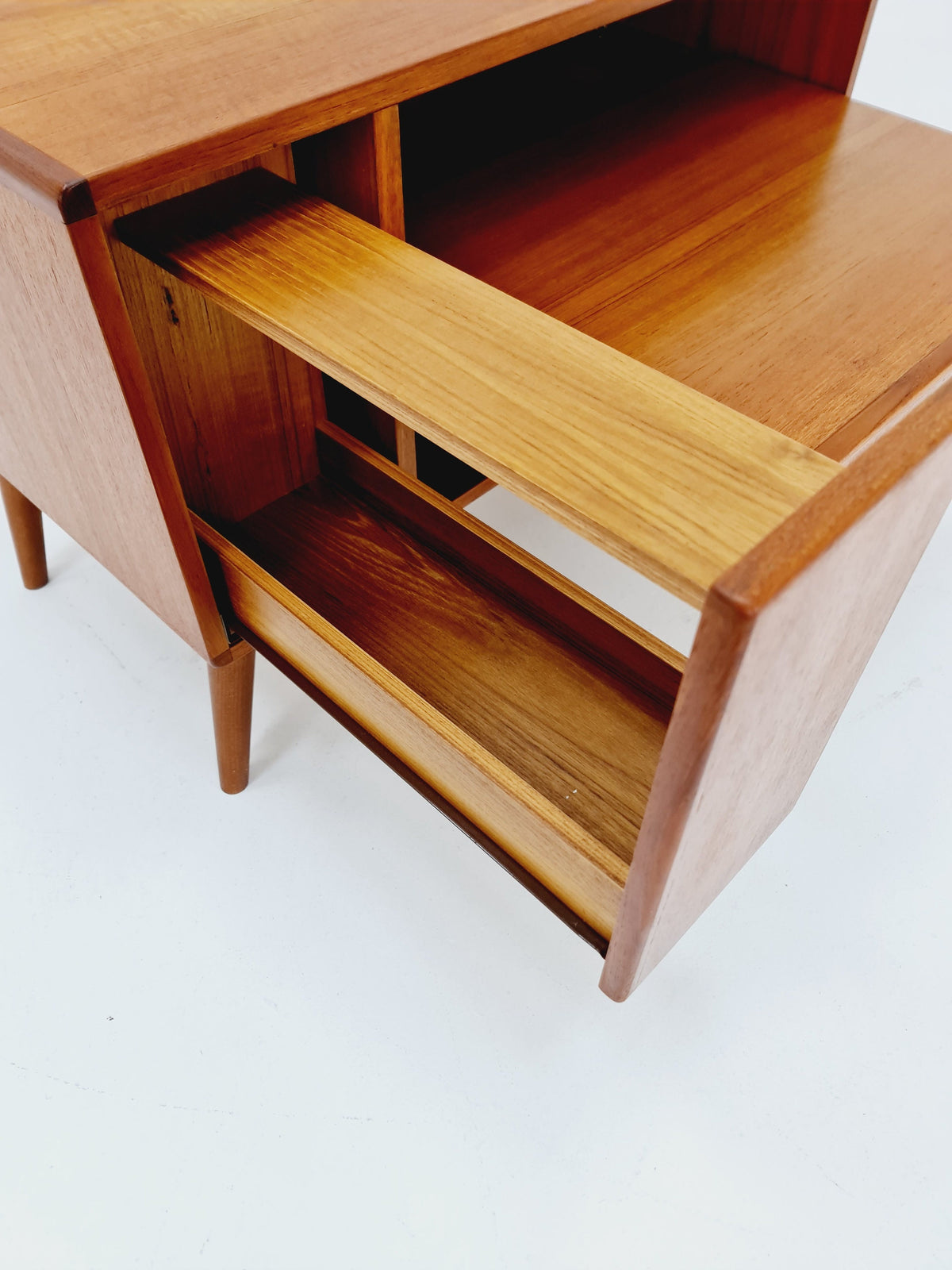 Vintage Danish teak record cabinet sideboard by Komfort 1960s