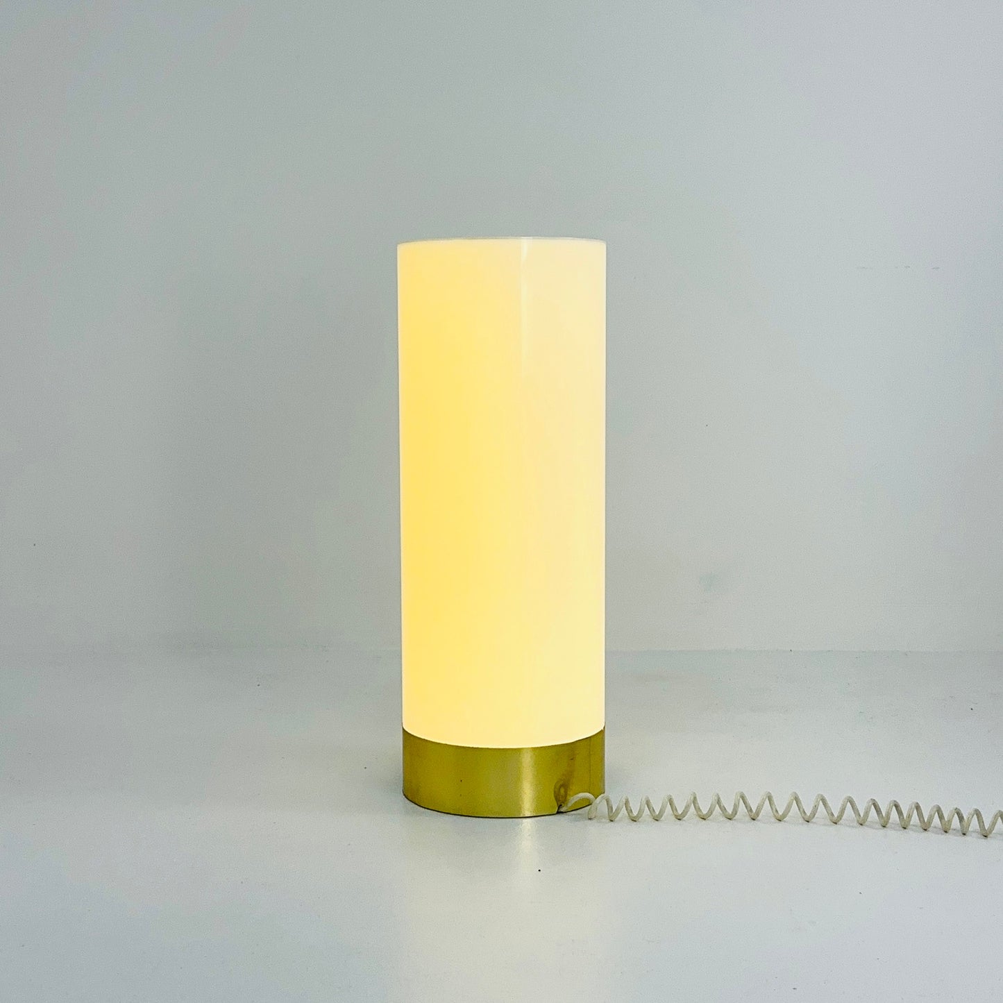 space age white plexiglass floor lamp Germany 1980s