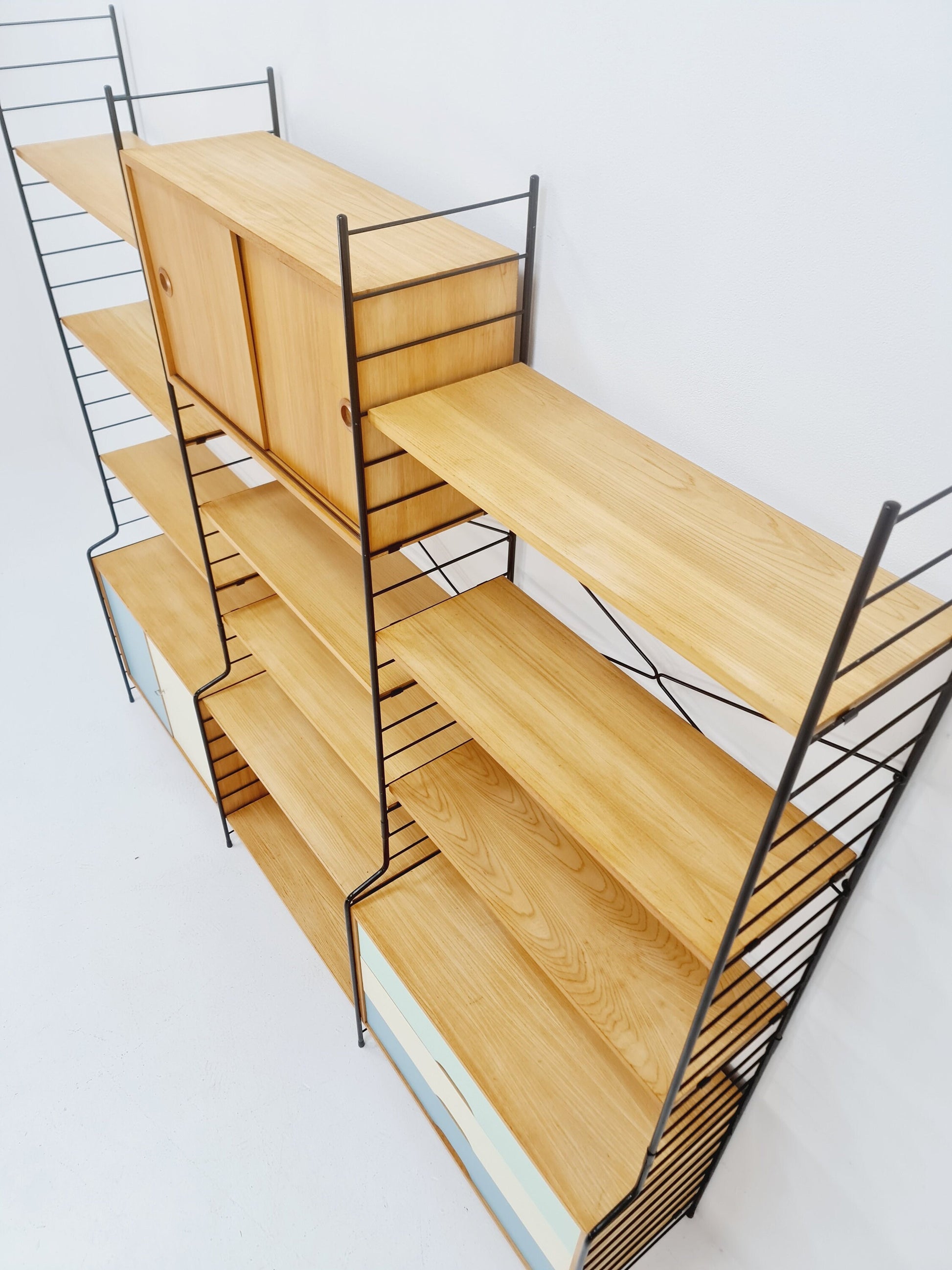 Mid century String shelf-system, bookcase Eshe by WHB Germany, 1950s