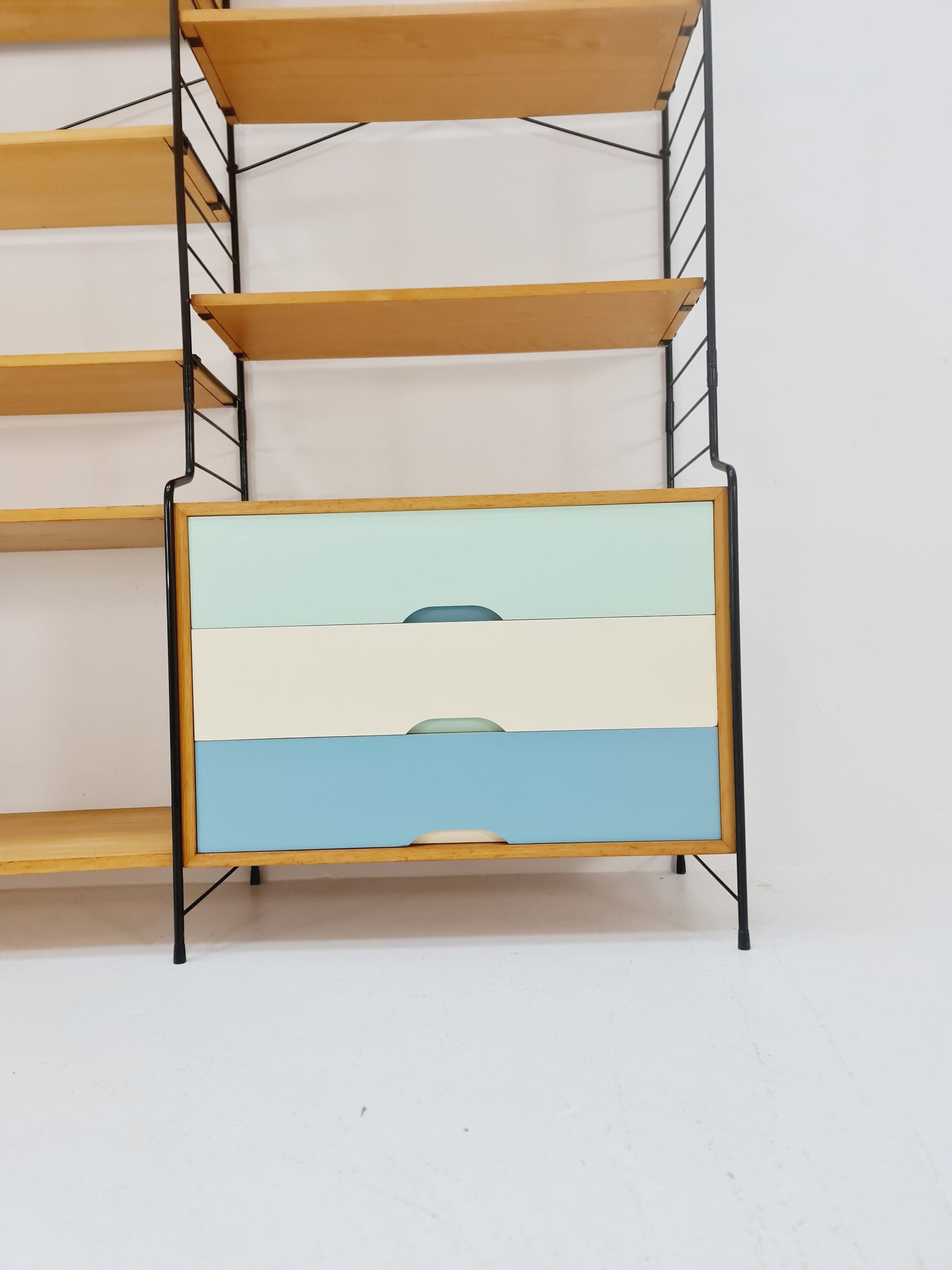 Mid century String shelf-system, bookcase Eshe by WHB Germany, 1950s