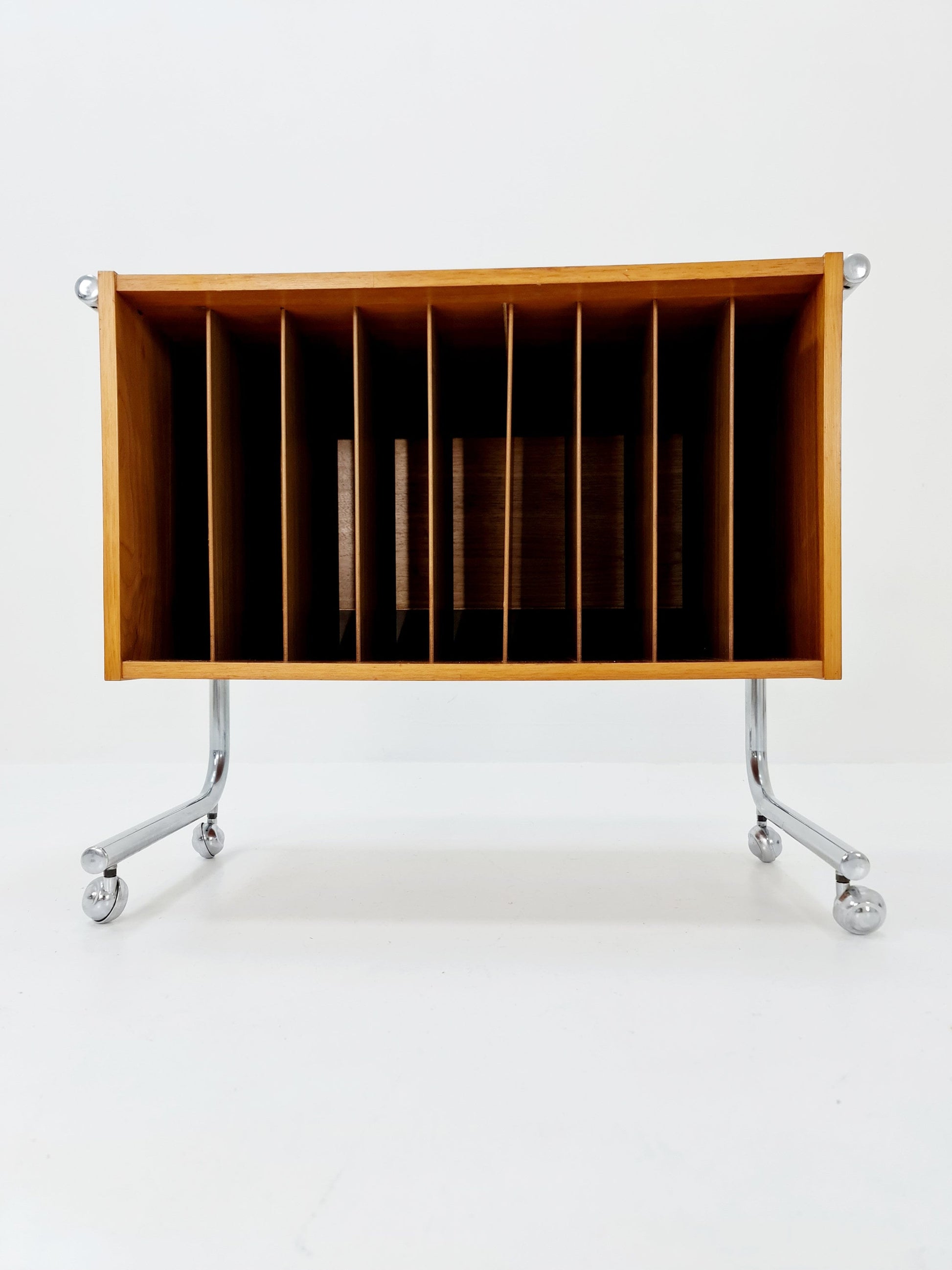 Vintage Bauhaus walnut record cabinet sideboard , 1960s