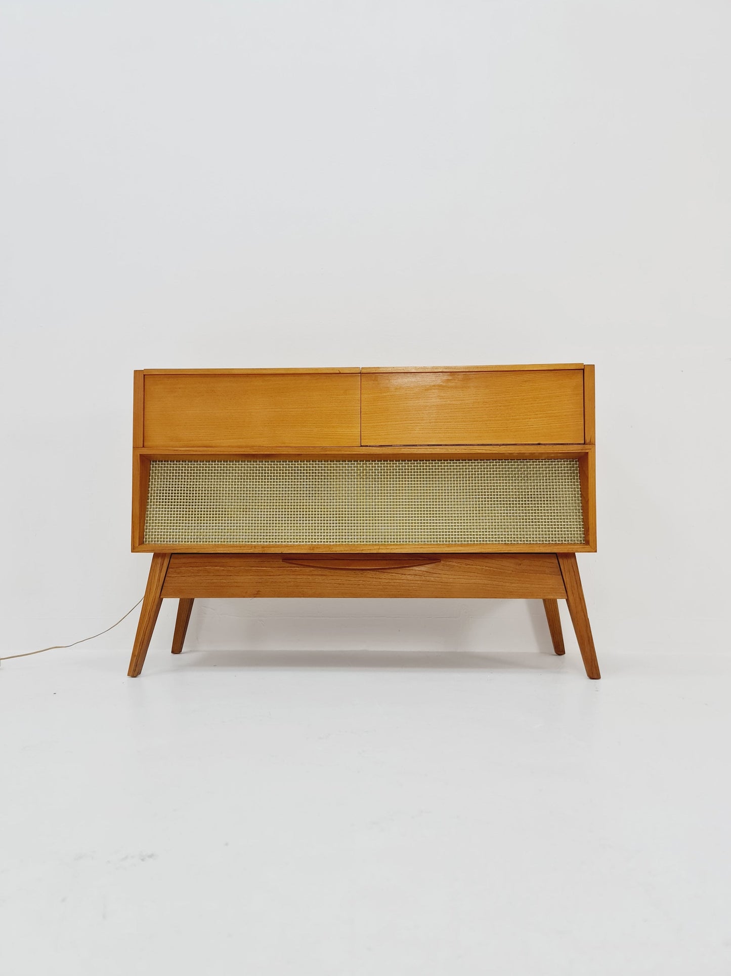 Mid Century Modern German ash record player, radio by Braun “MM 4 ”, 1960s