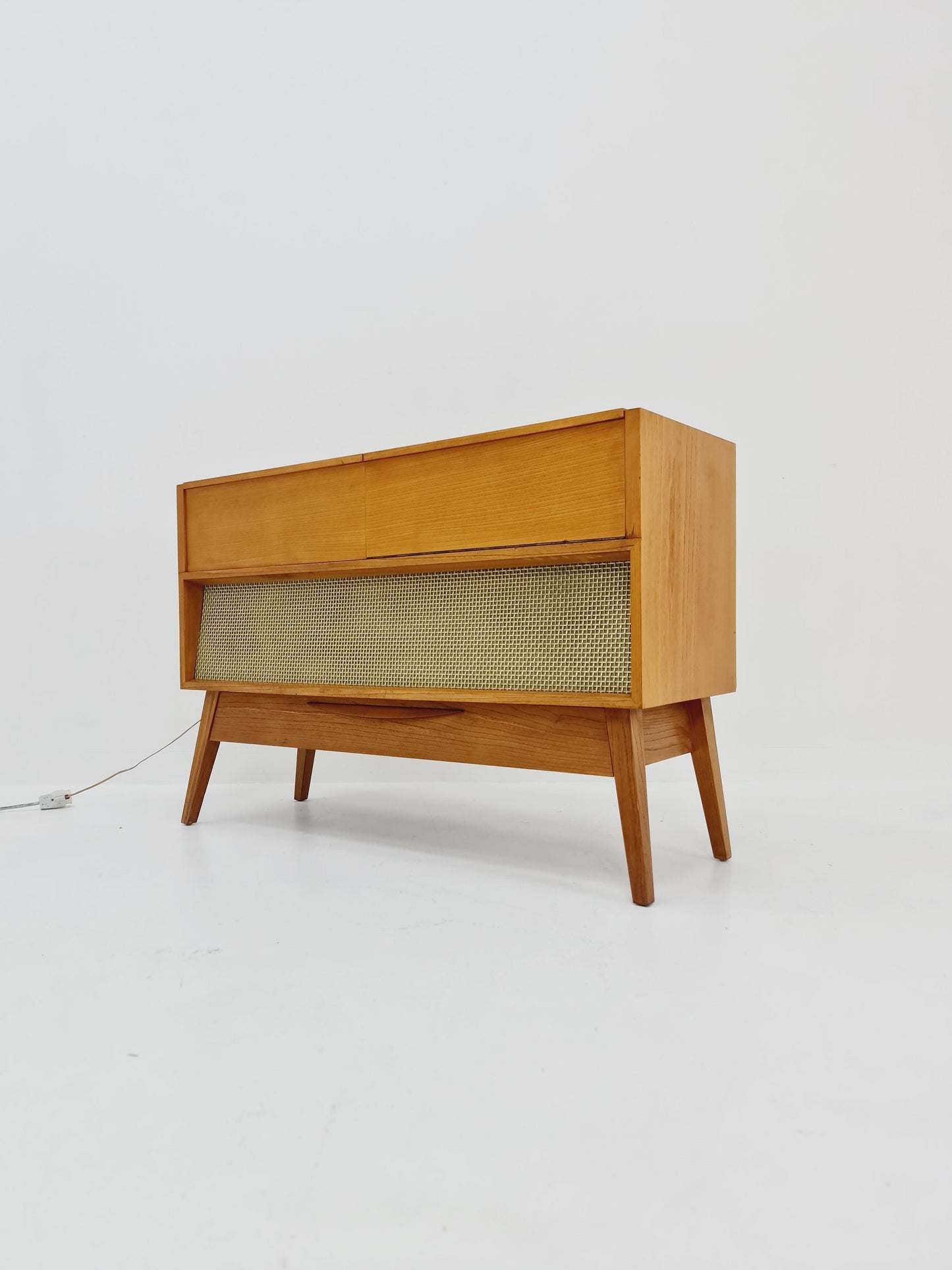 Mid Century Modern German ash record player, radio by Braun “MM 4 ”, 1960s