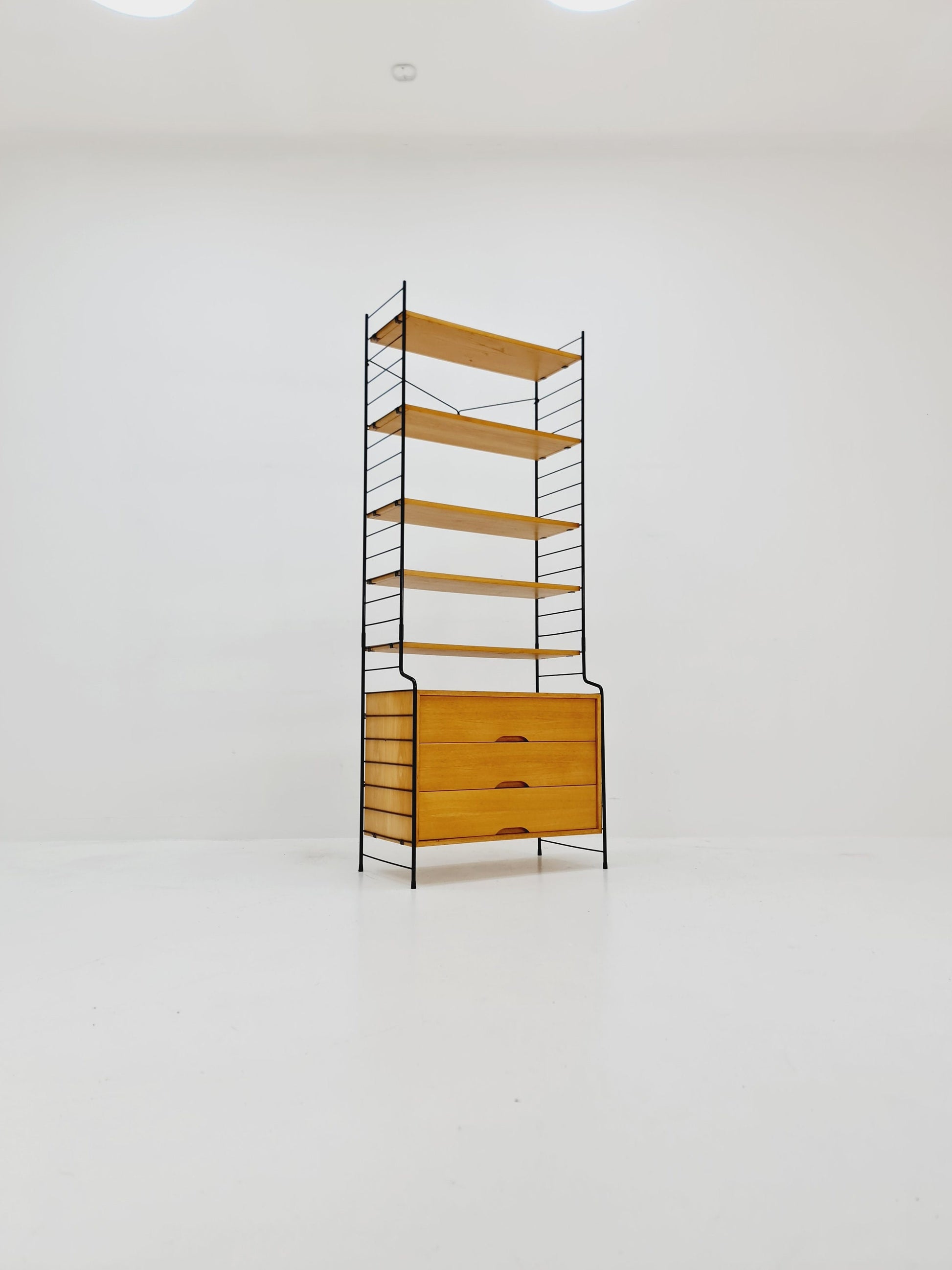 Freestanding vintage string bookshelf in Eshe , 1950s by WHB Germnay