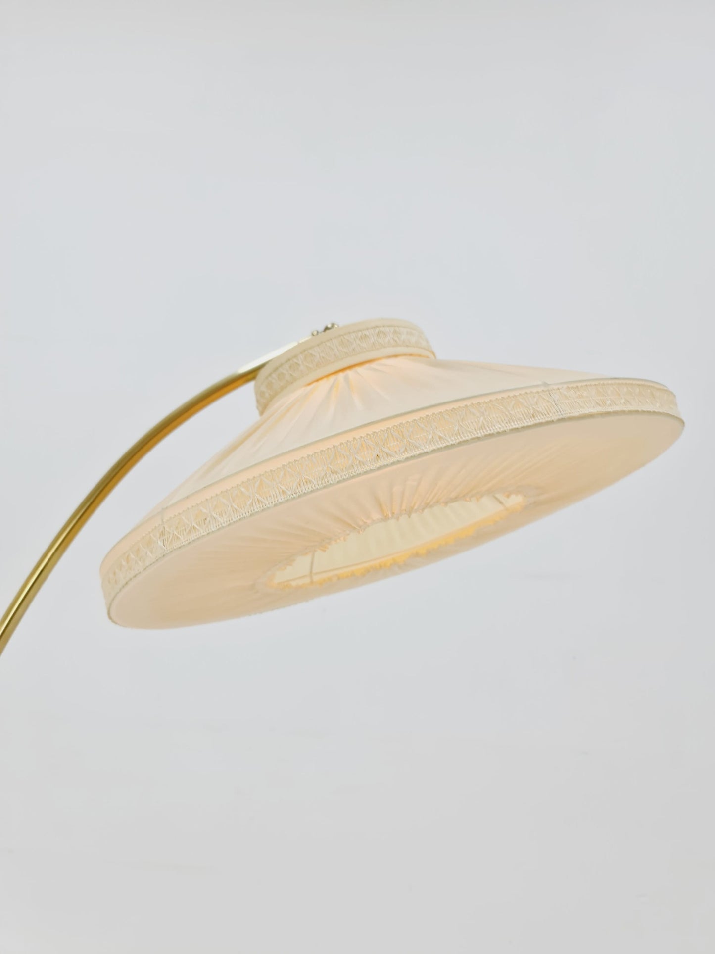 Mid century brass German arc floor Flex lamp By München Werkstätten, 1960s