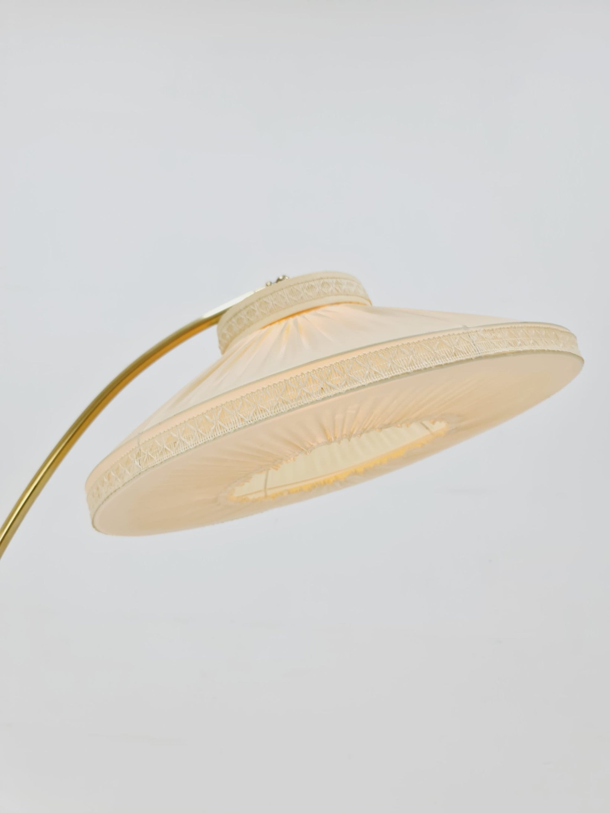 Mid century brass German arc floor Flex lamp By München Werkstätten, 1960s