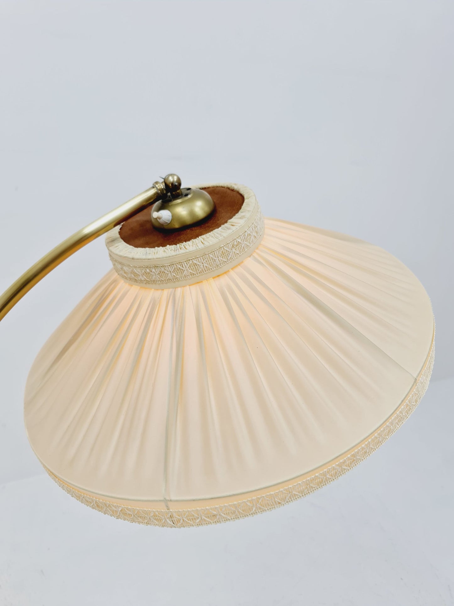 Mid century brass German arc floor Flex lamp By München Werkstätten, 1960s