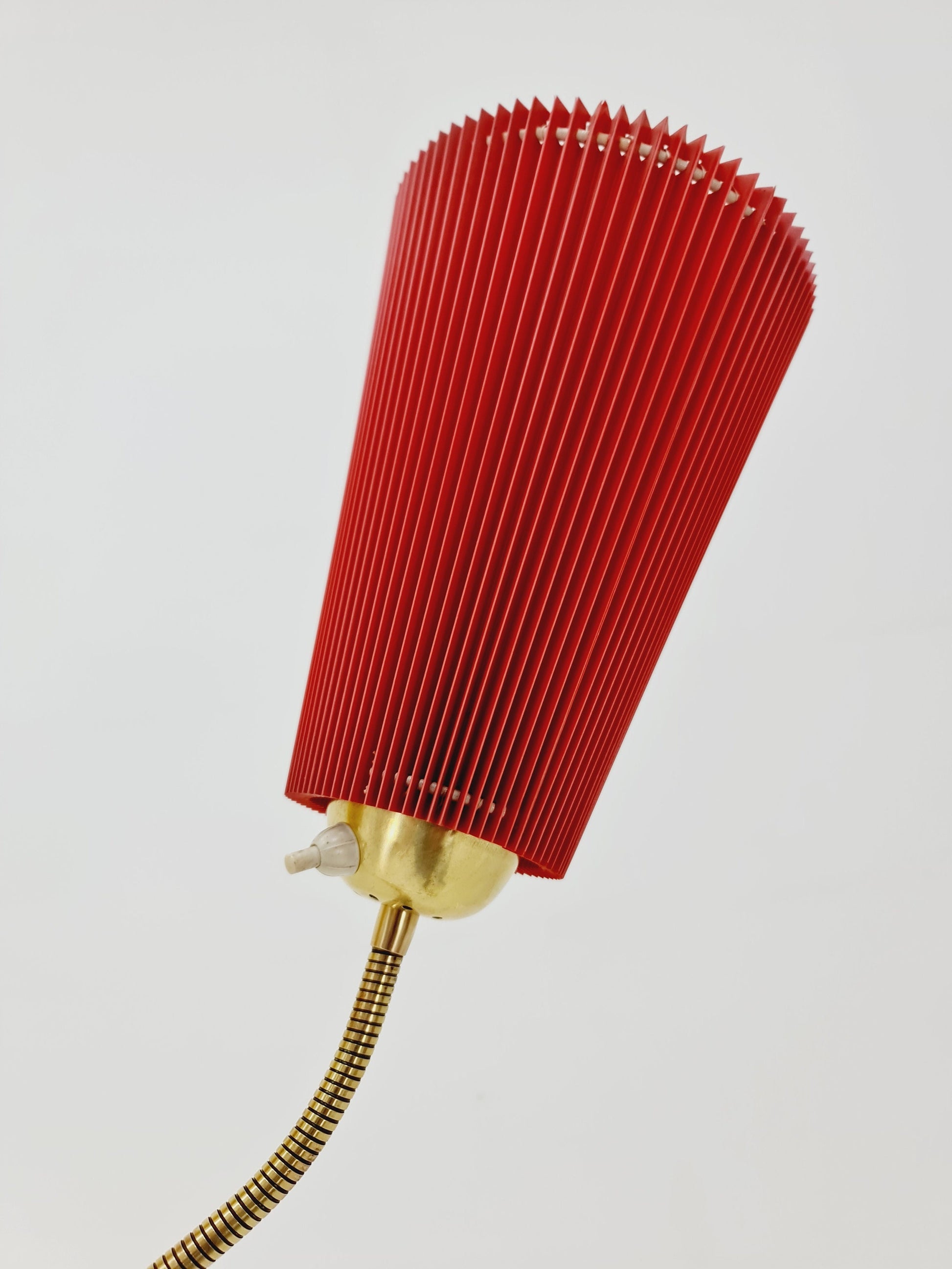 Mid century brass German Arc floor lamp with flex arms, 1960s
