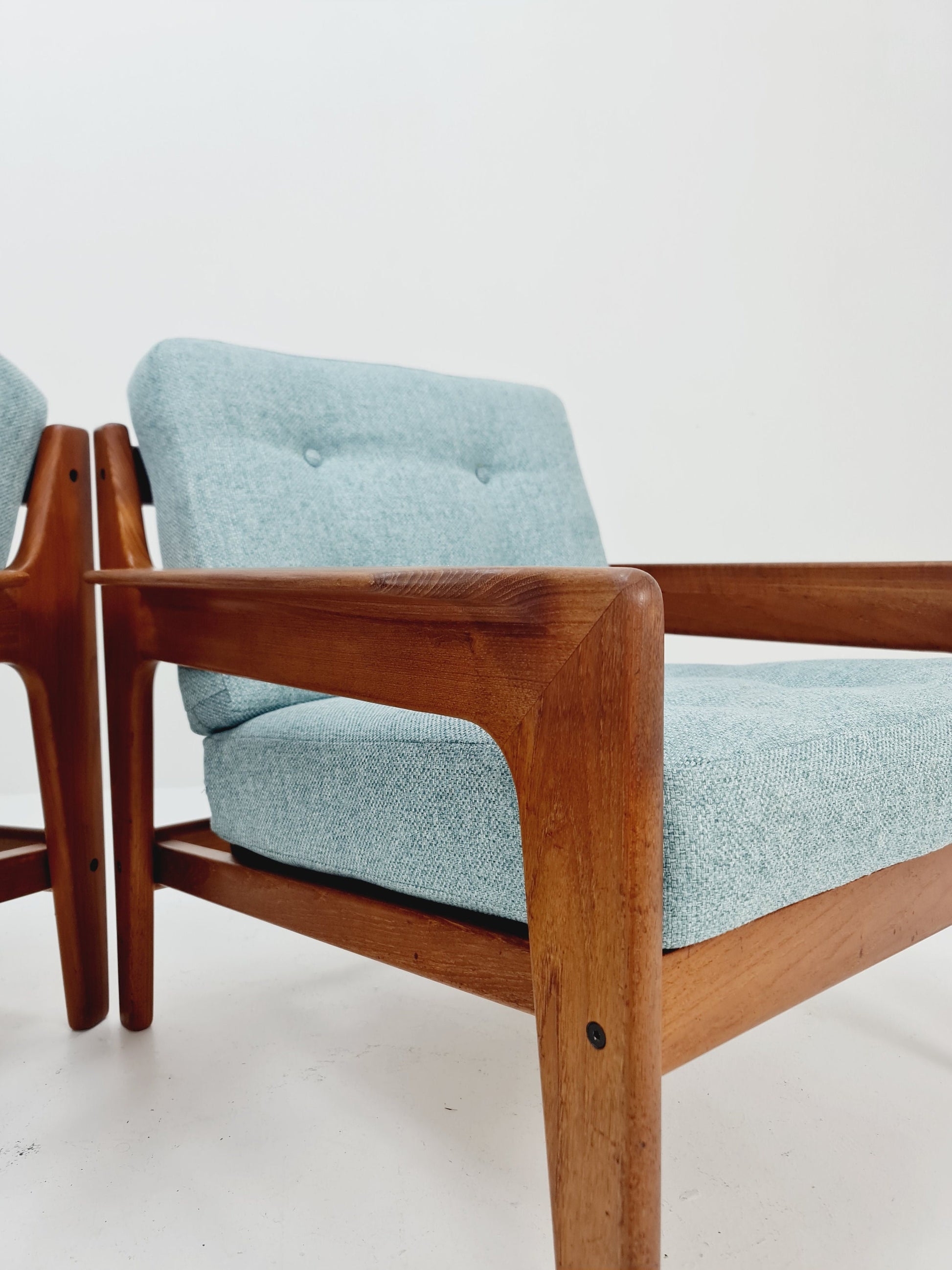 Mid century teak easy lounge chairs by Arne Wahl Iversen for Komfort , Set of 2, 1960s
