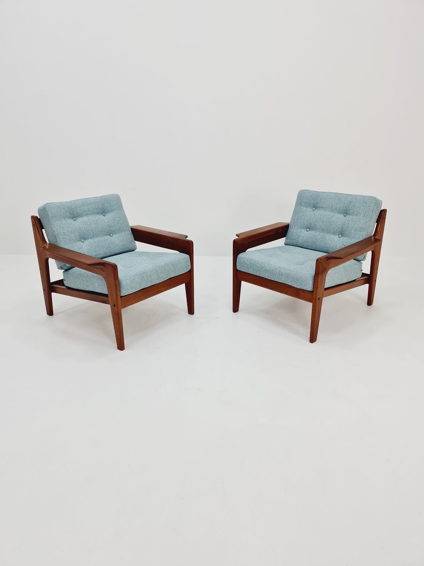 Mid century teak easy lounge chairs by Arne Wahl Iversen for Komfort , Set of 2, 1960s