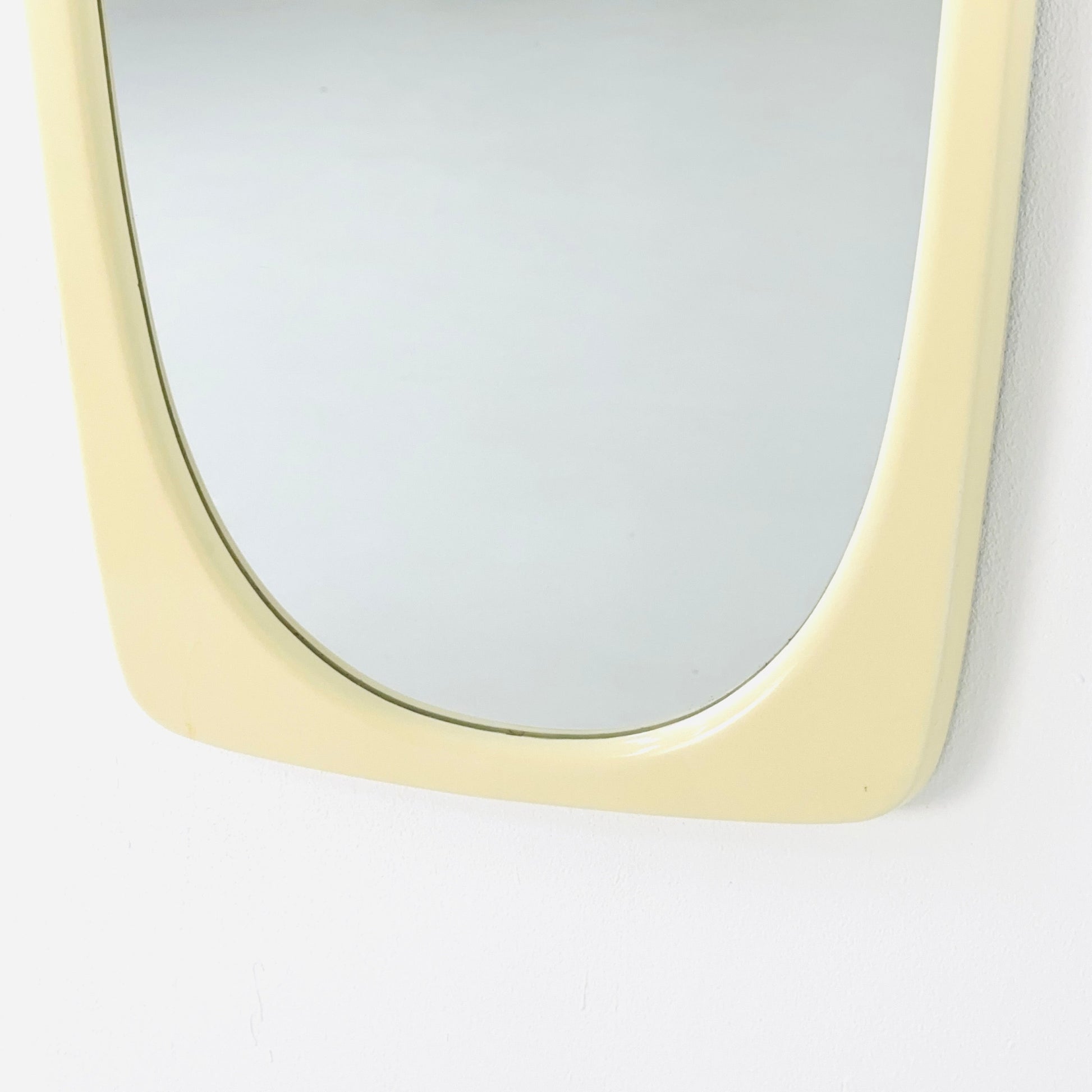 Space age beige /white plastic wall mirror 1970s