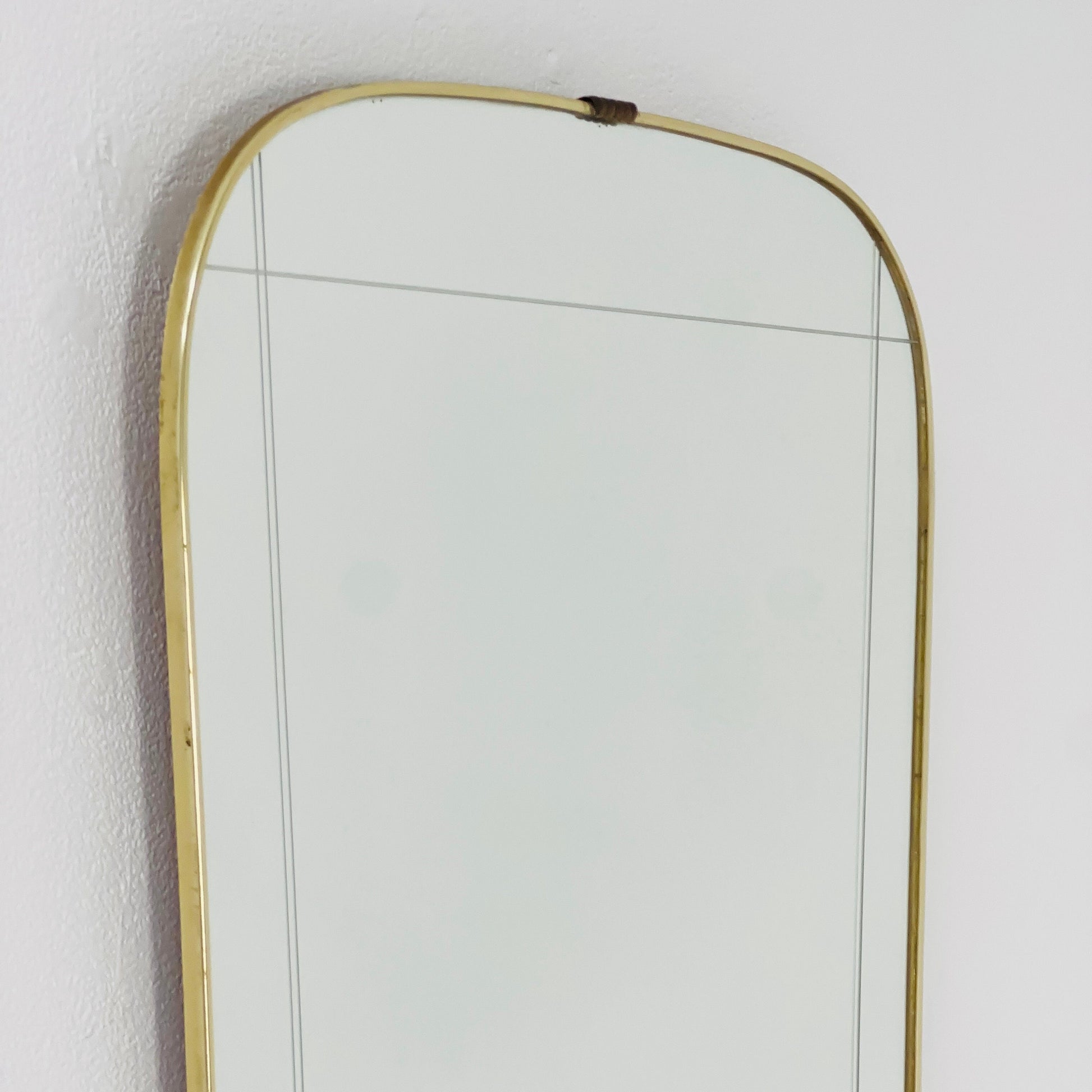Original kidney asymmetrical vintage mirror from the 60s