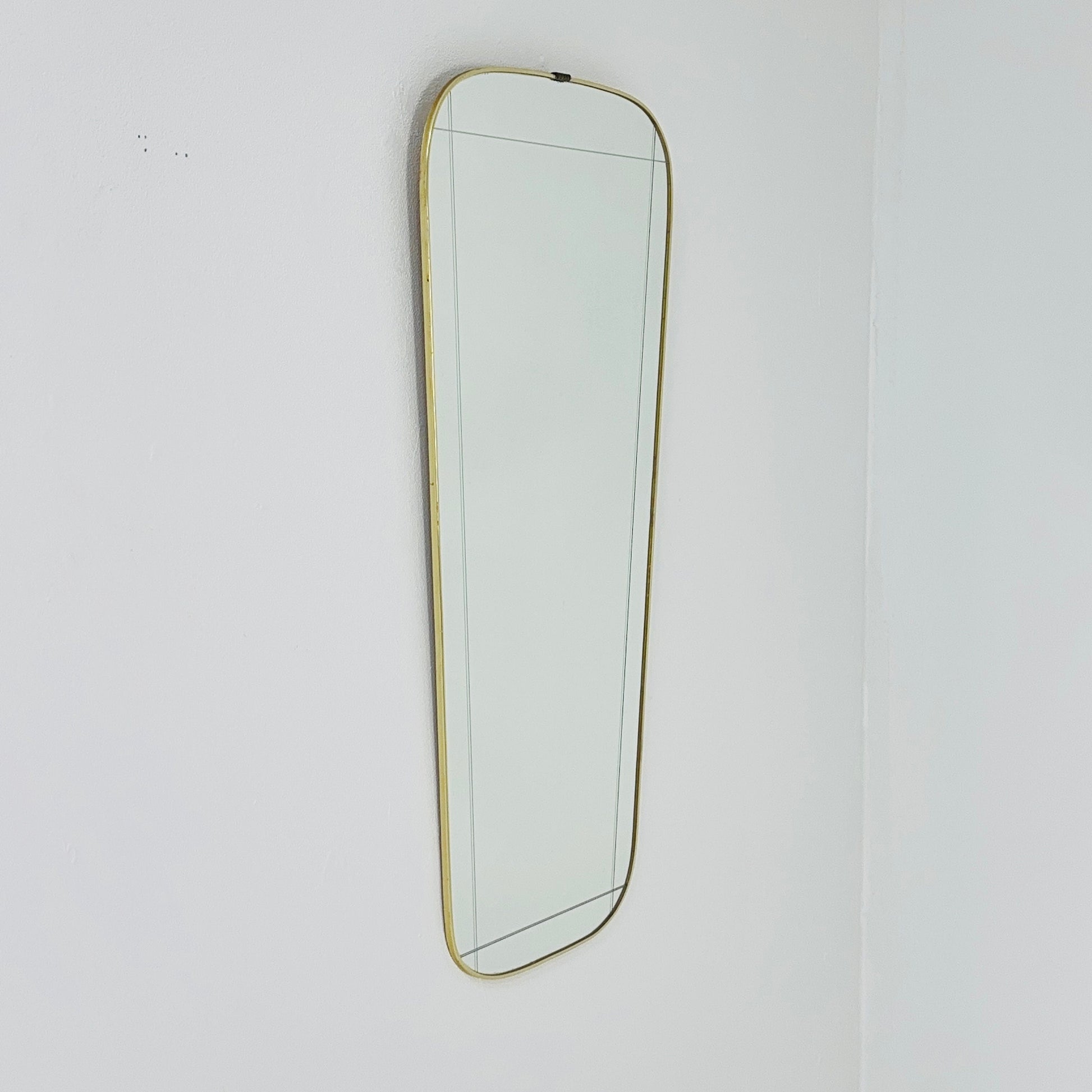 Original kidney asymmetrical vintage mirror from the 60s