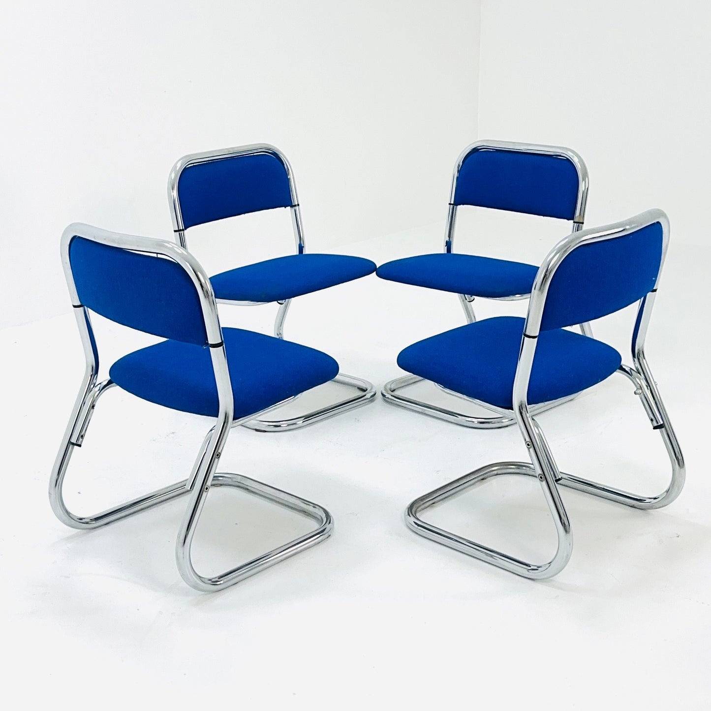 set of 4 mid century Bauhaus dining chairs by 1980s Germany
