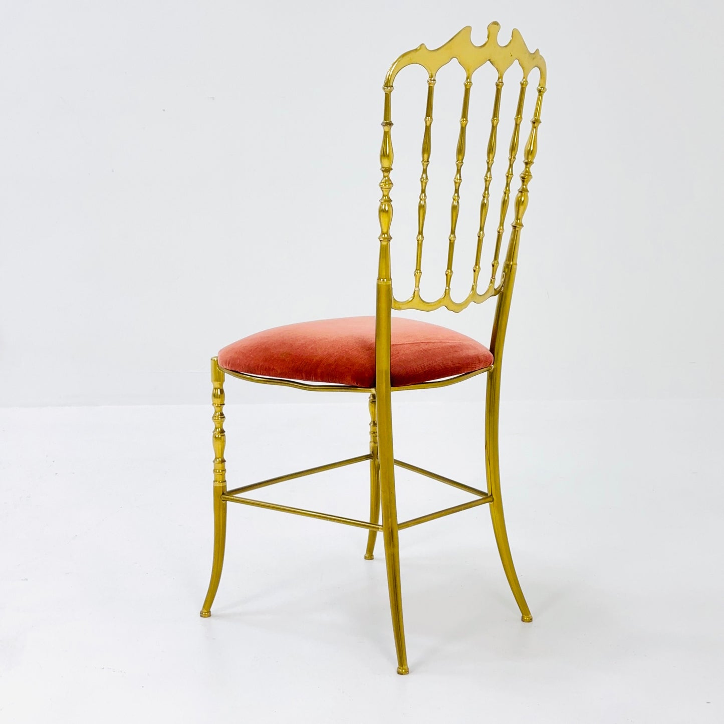 Mid century Brass Chiavari Side Chair Italy 1980s