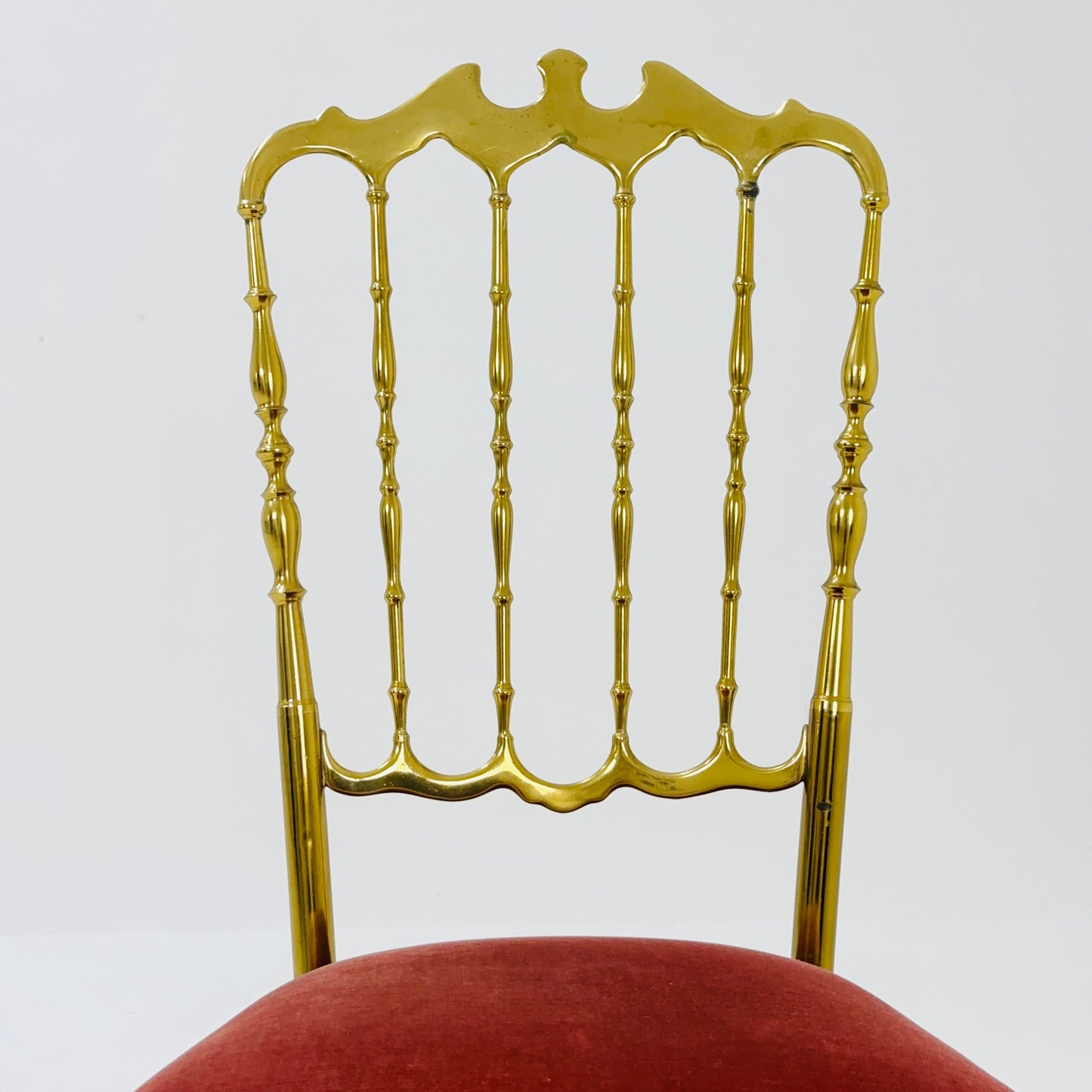 Mid century Brass Chiavari Side Chair Italy 1980s
