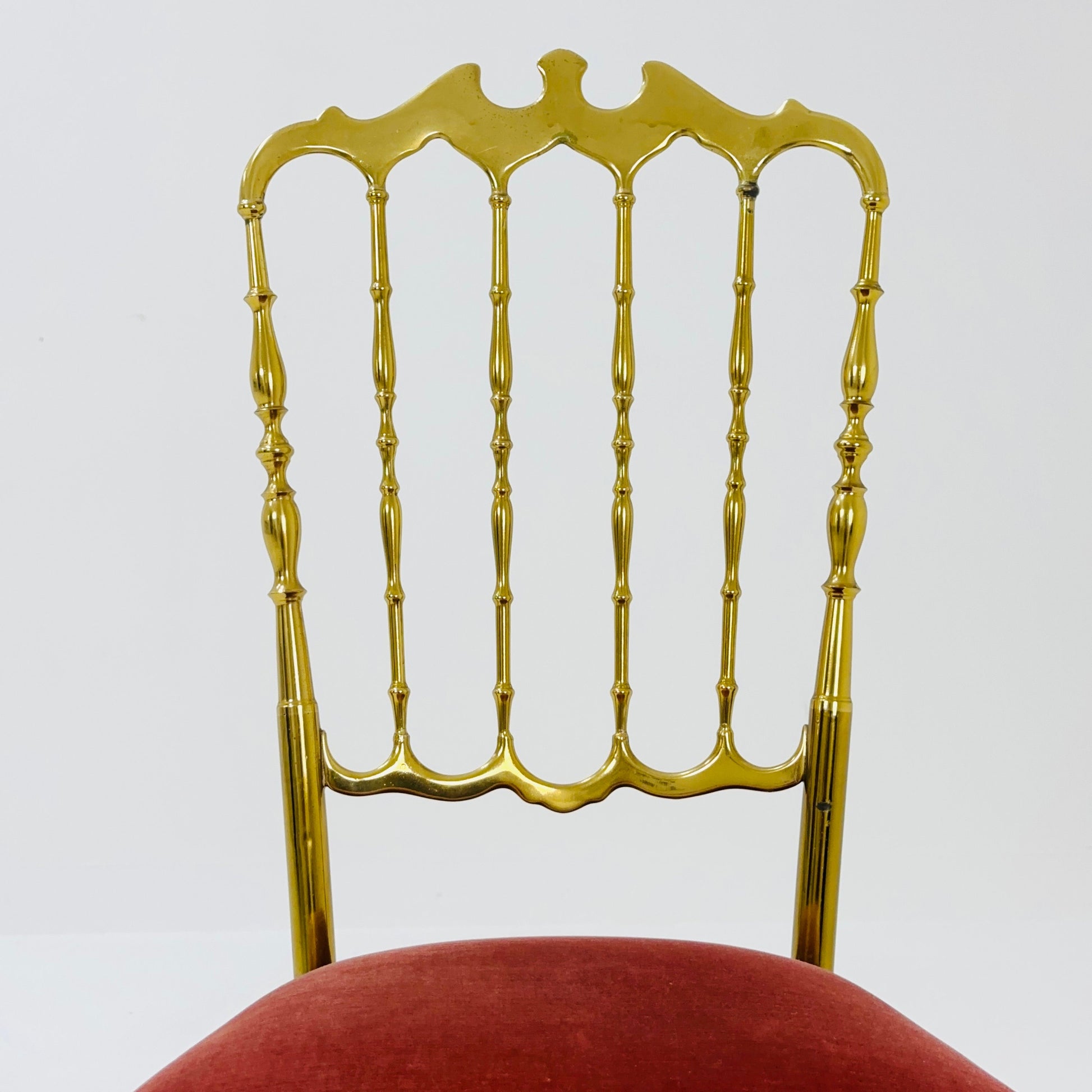 Mid century Brass Chiavari Side Chair Italy 1980s