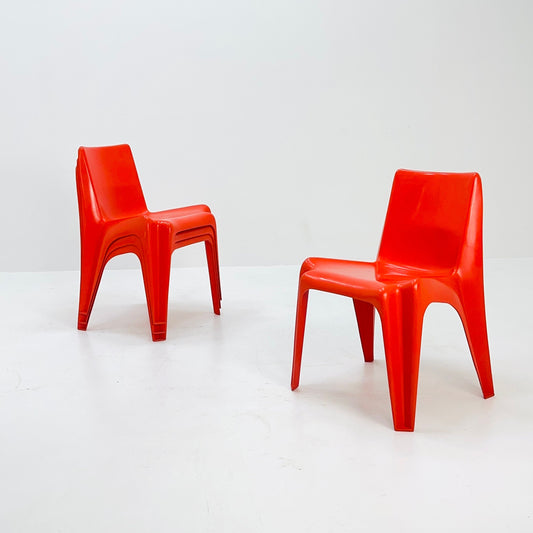 Space age Set of 4 Dining chairs Bofinger BA1171 chair by Helmut Bätzner,1970