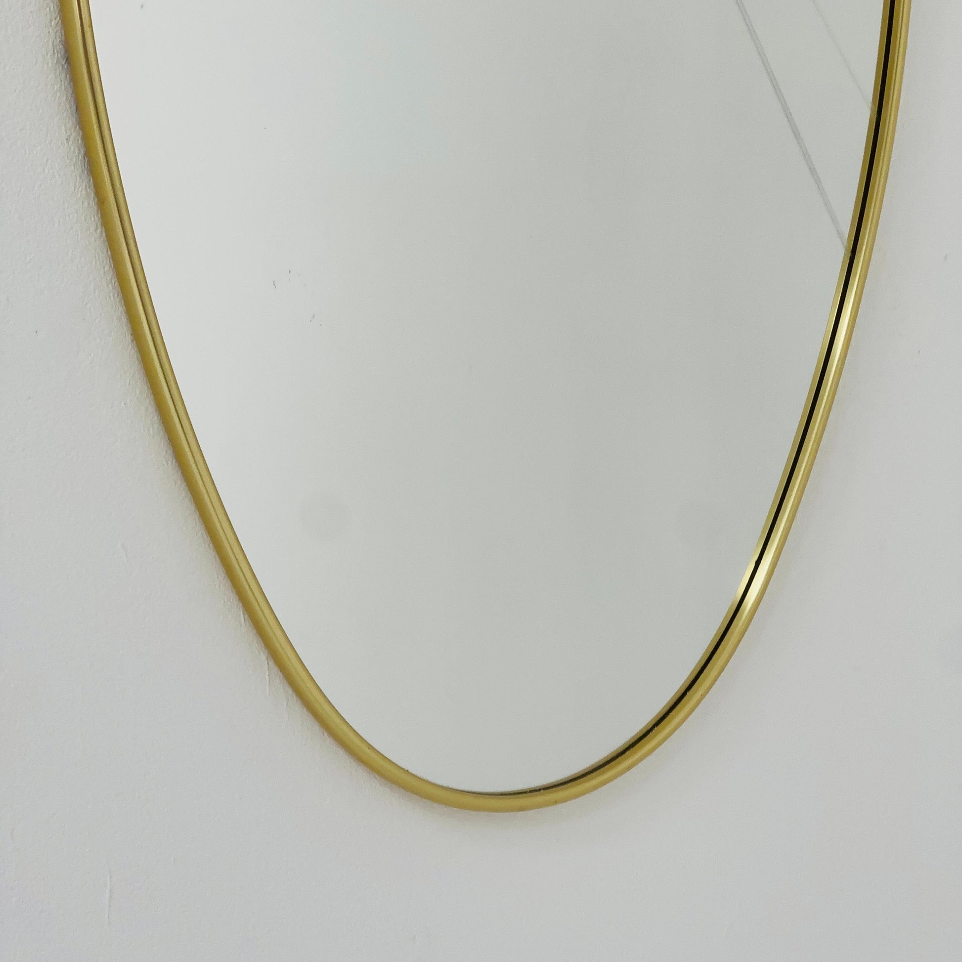 Mid Century asymmetric German brass Original kidney wall mirror from the 60s model number 986