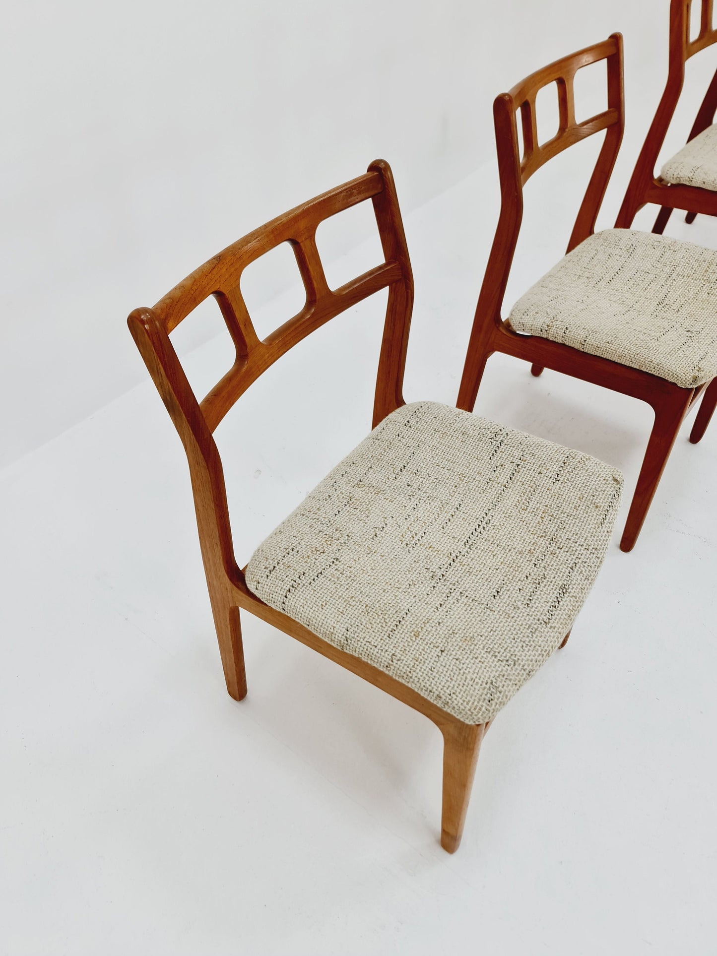 Vintage Danish solid teak dining chairs By Uldum , 1960s, Set of 4