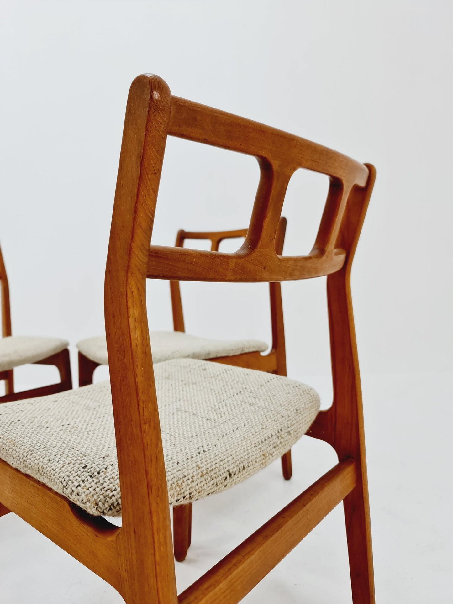Vintage Danish solid teak dining chairs By Uldum , 1960s, Set of 4