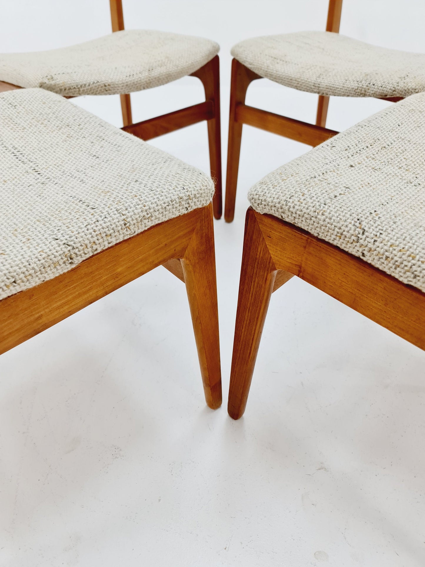 Vintage Danish solid teak dining chairs By Uldum , 1960s, Set of 4