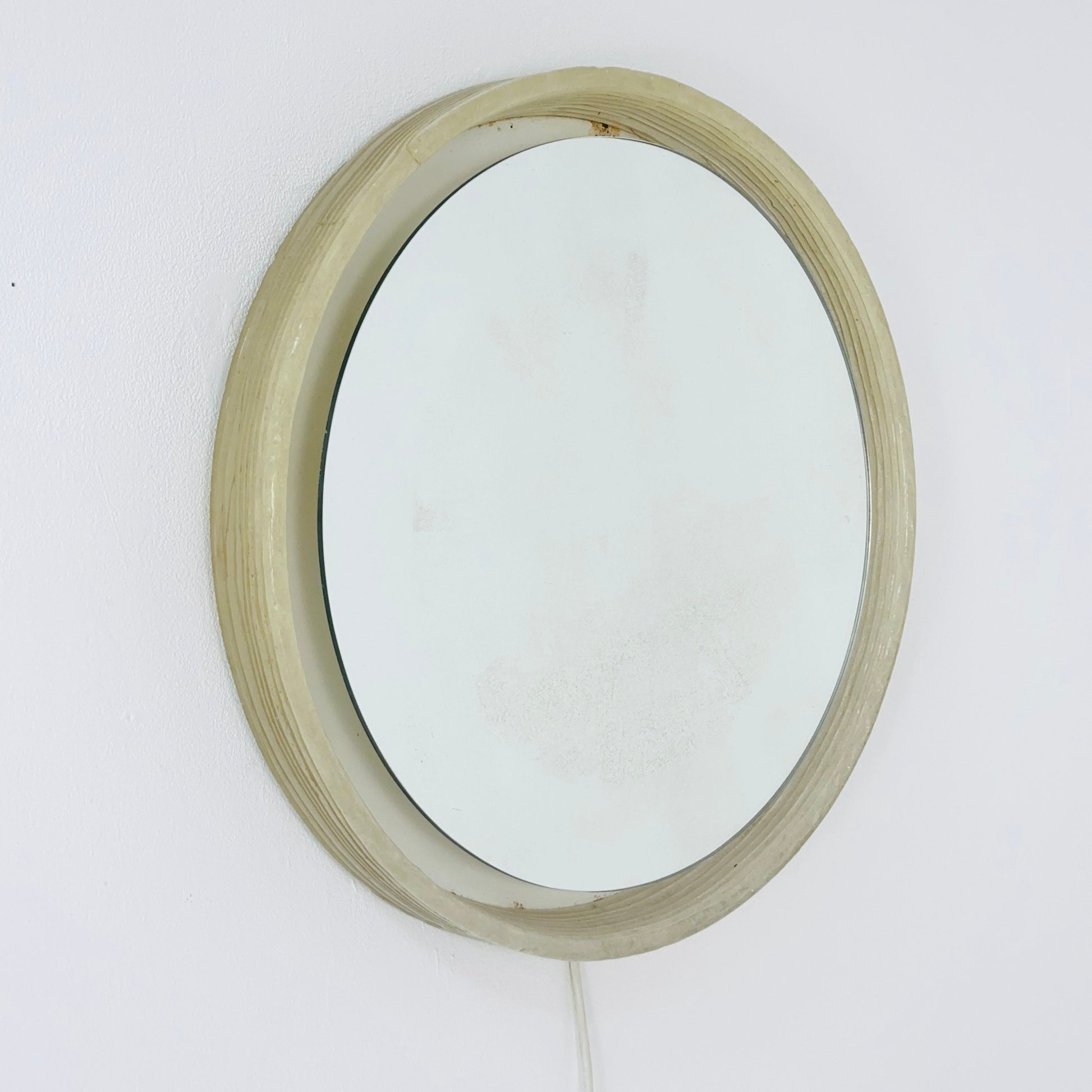 Schock Lucite mid century illuminated large wall mirror, Germany 1970s 