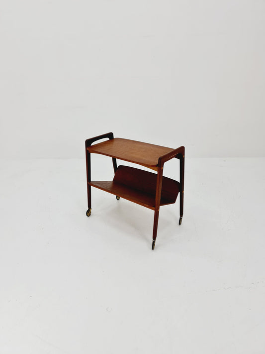 Midcentury Teak Vintage Side table/ Bedside table/ Night stand with News Paper shelf straight from the sixties By Opal