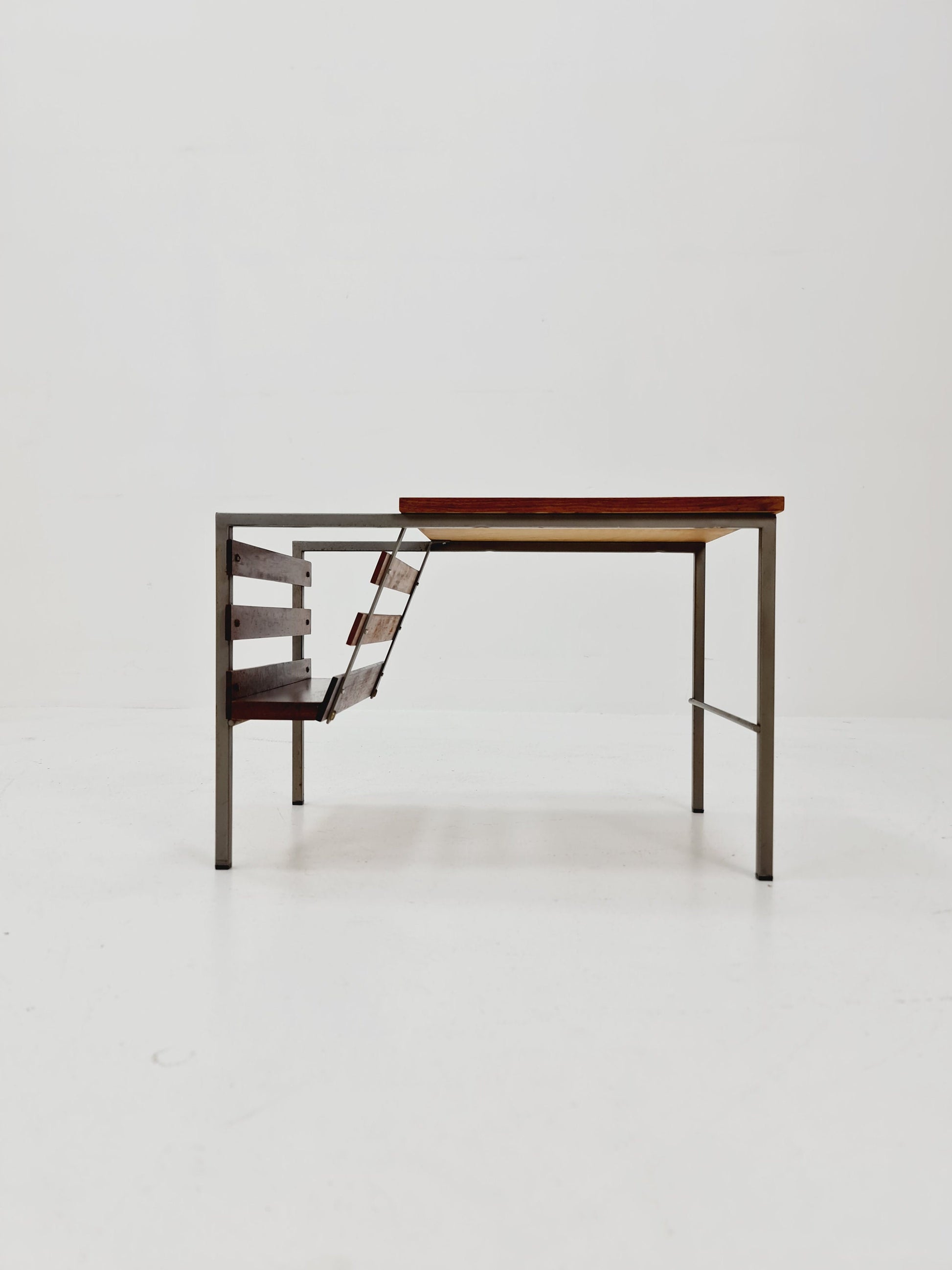 Midcentury Rosewood Vintage Side table/ Bedside table/ Night stand with News Paper shelf straight from the sixties
