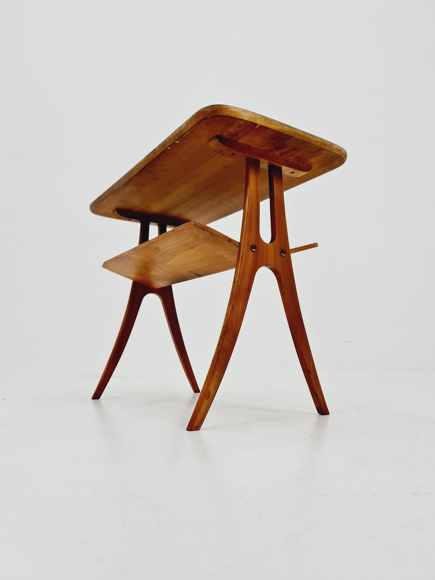 Midcentury Vintage Side table/ Bedside table/ with News Paper shelf By Carl Malmsten