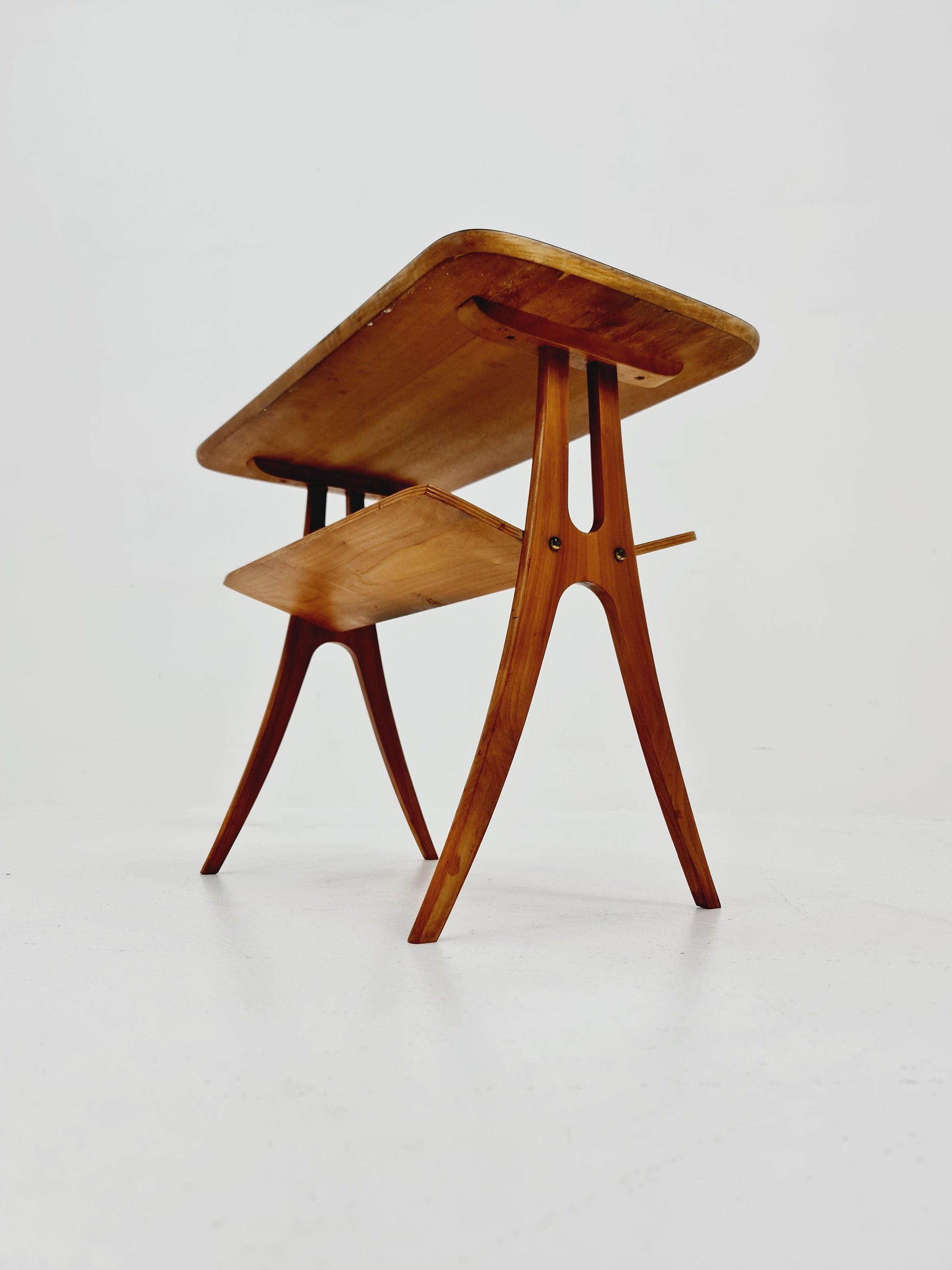 Midcentury Vintage Side table/ Bedside table/ with News Paper shelf By Carl Malmsten