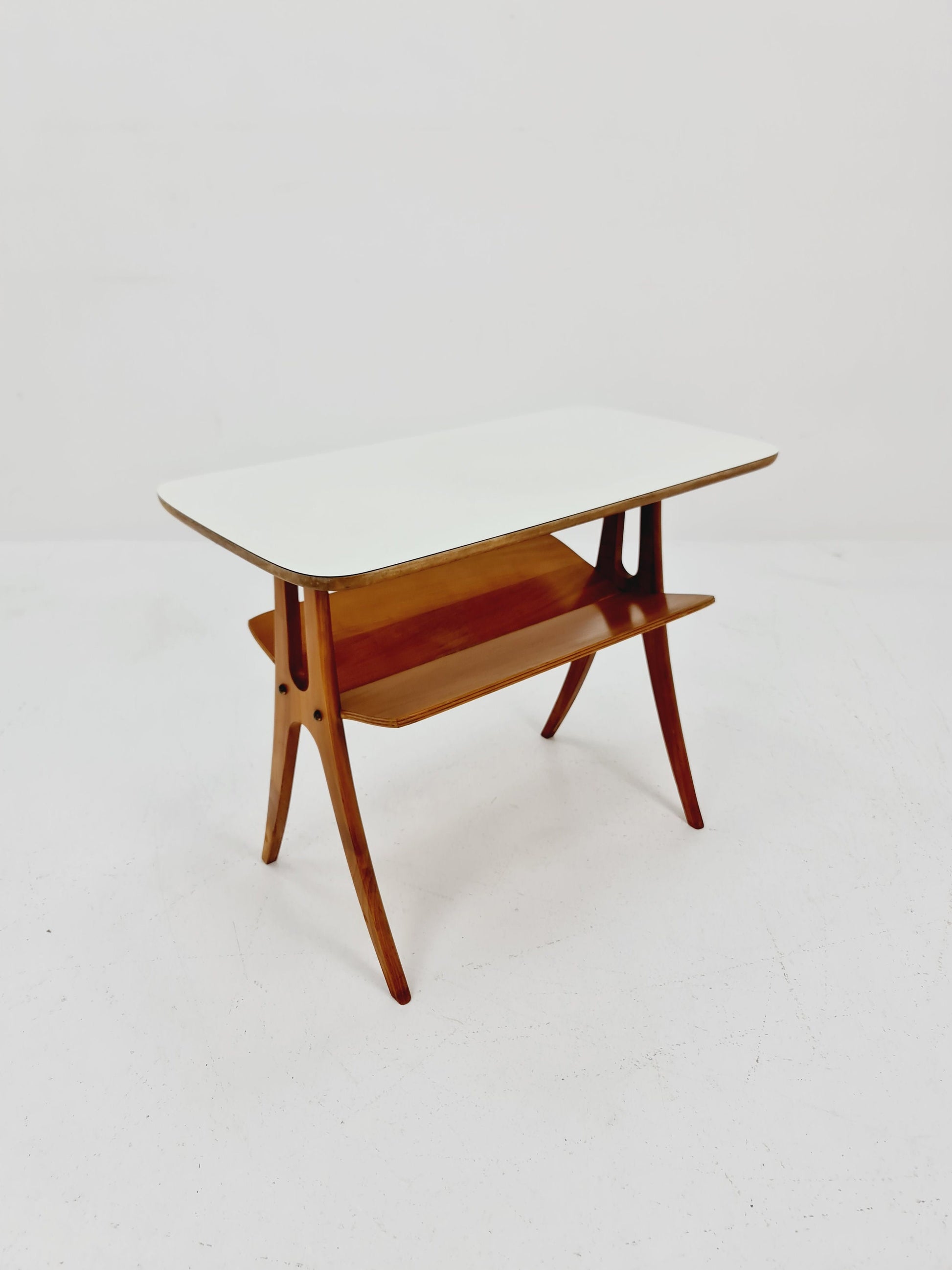 Midcentury Vintage Side table/ Bedside table/ with News Paper shelf By Carl Malmsten